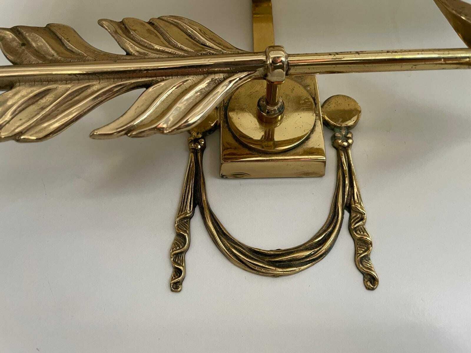 photo furniture Mid Century Modern Brass Pair Of Arrow Sconces With Cocoon Shade, 50s/60s, Italy