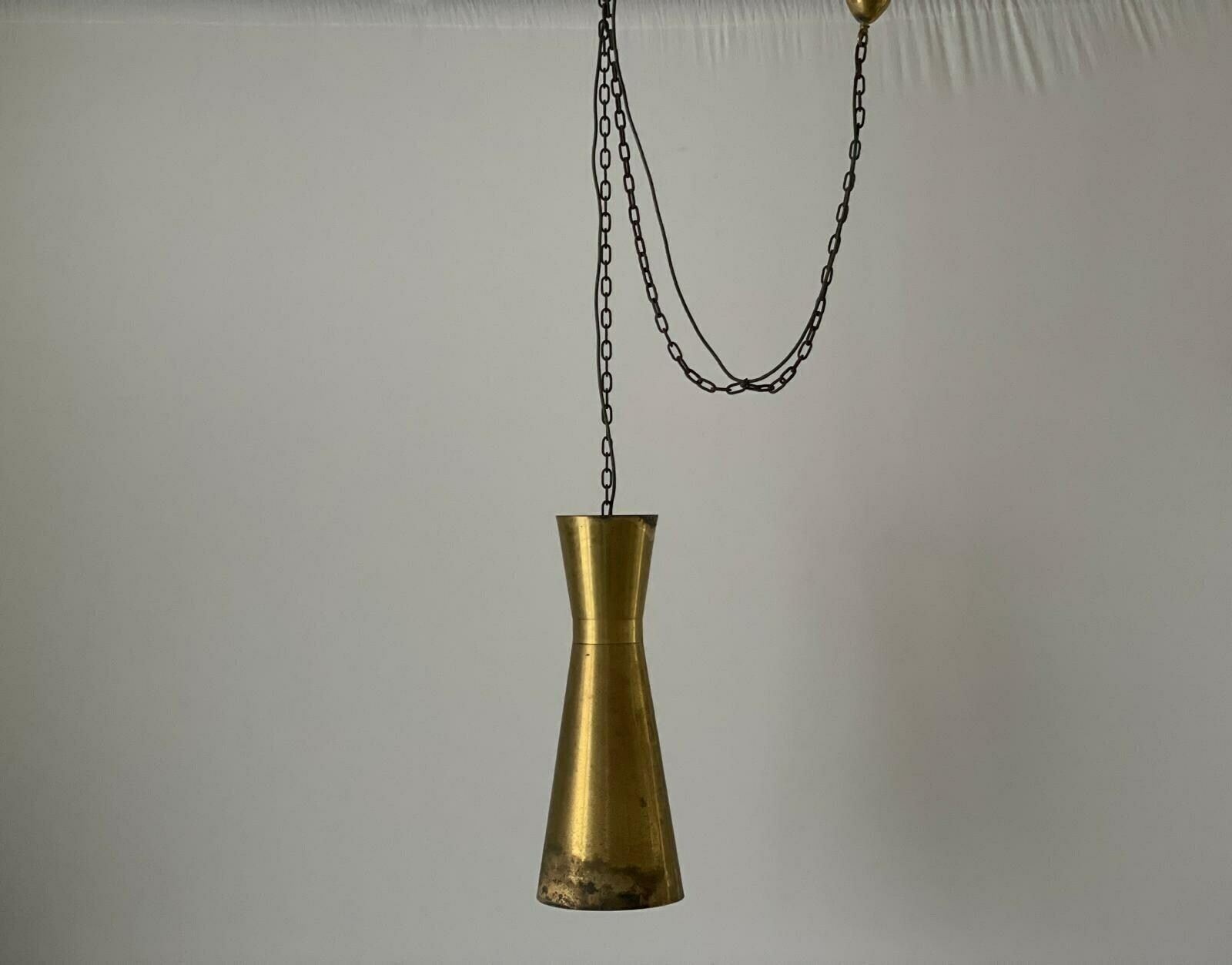 Brass Diabolo Shade Xl Church Pendant Lamp With Chain Hanger, 40s/50s, 3 Available photo for sale
