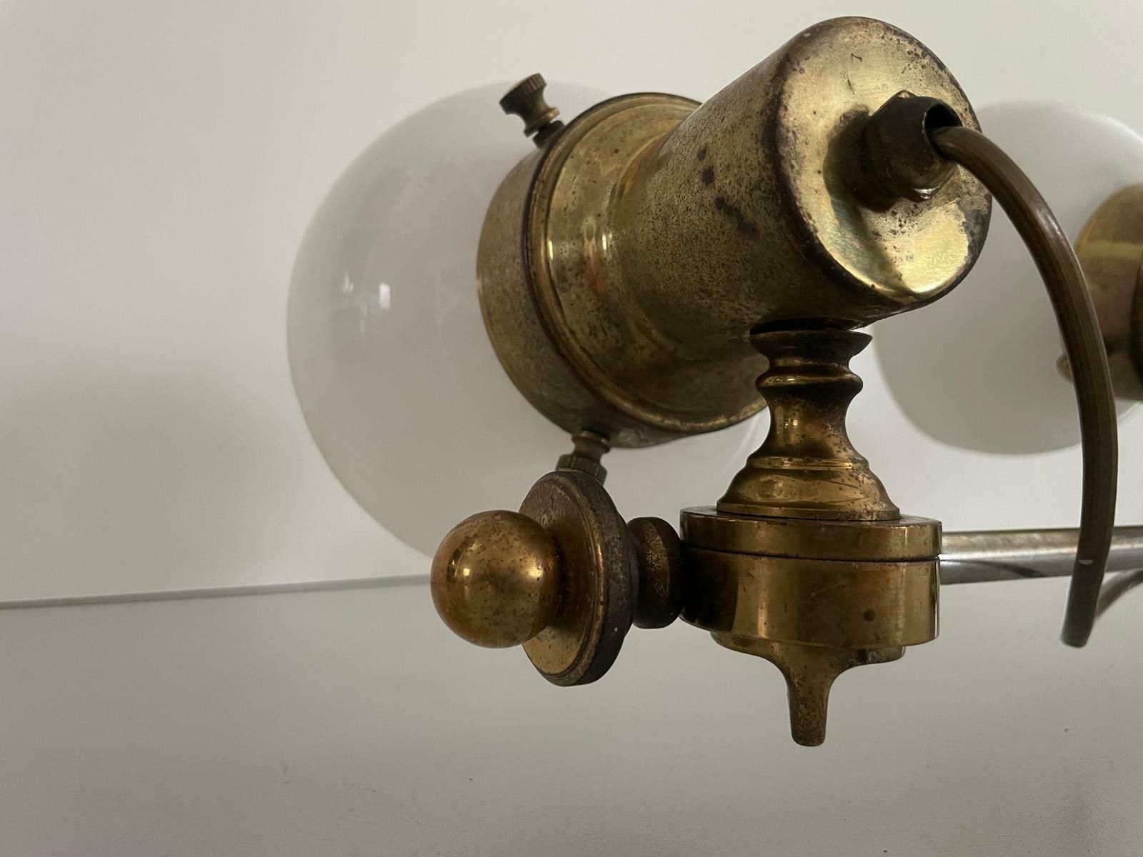 Mid Century Modern 4 Head Opaline Glass And Brass Wall Lamp, 1960s, Italy photo buy