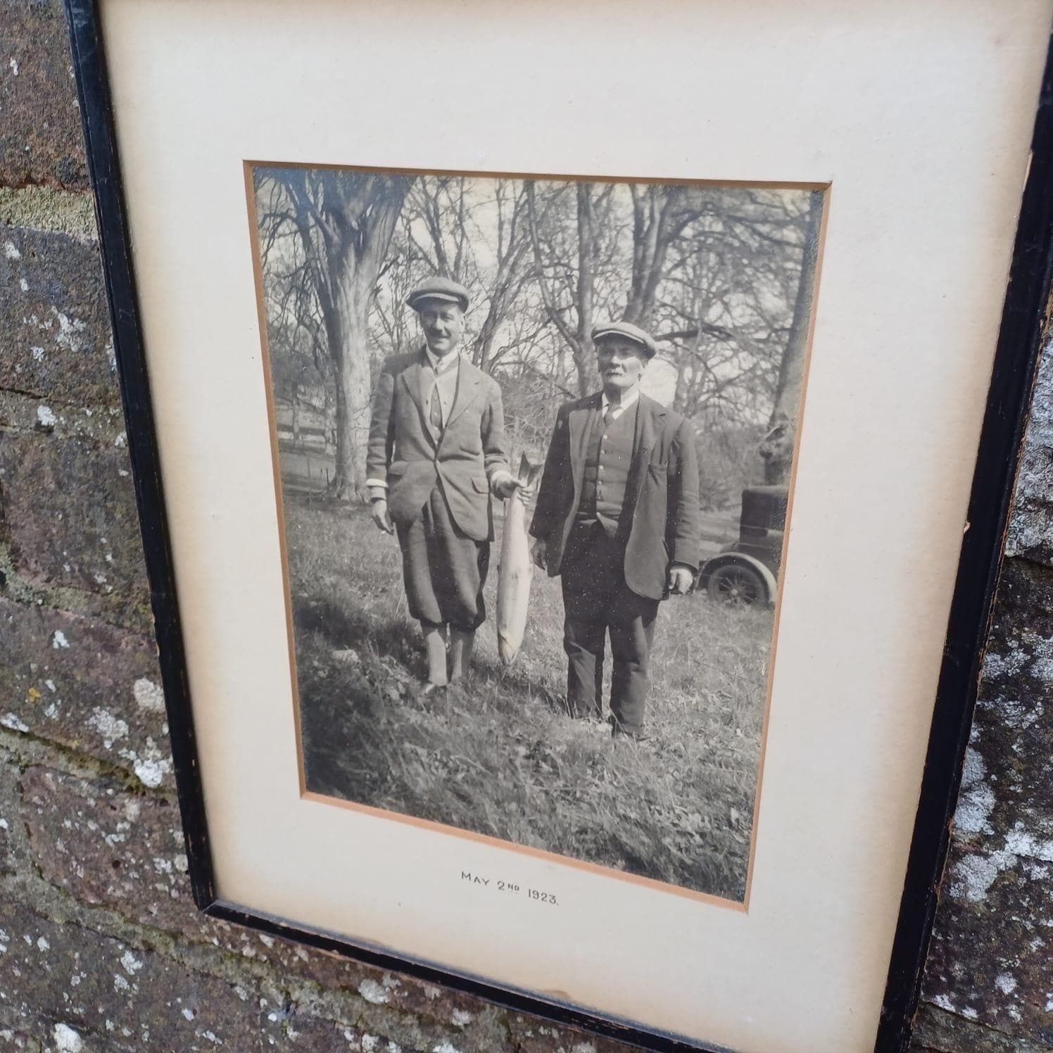 Vintage Fishing Photo 1923, Stanley Perthshire, Scotland, Fisherman, Gillie, River Tay photo vinterior