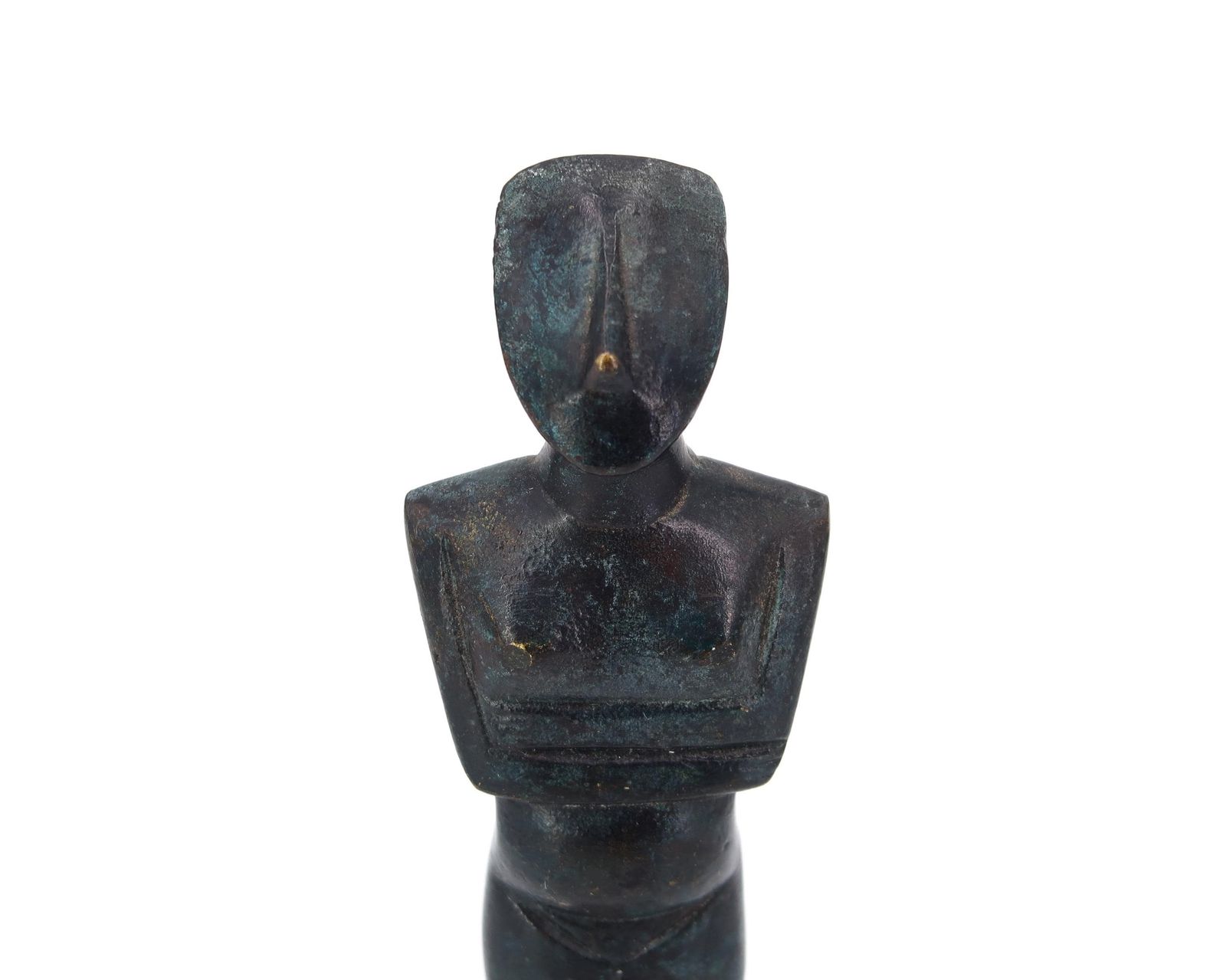 Cycladic Idol Sculpture, Bronze And Grey Marble, 1970s / Statue, Figurine, Greece Greek, Paperweight, The Cyclades photo Home Decor