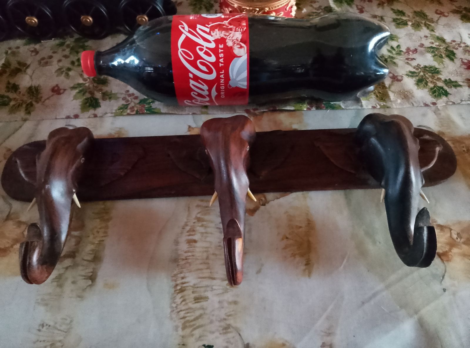 Hand Carved Elephant Coat Or Towel Rail