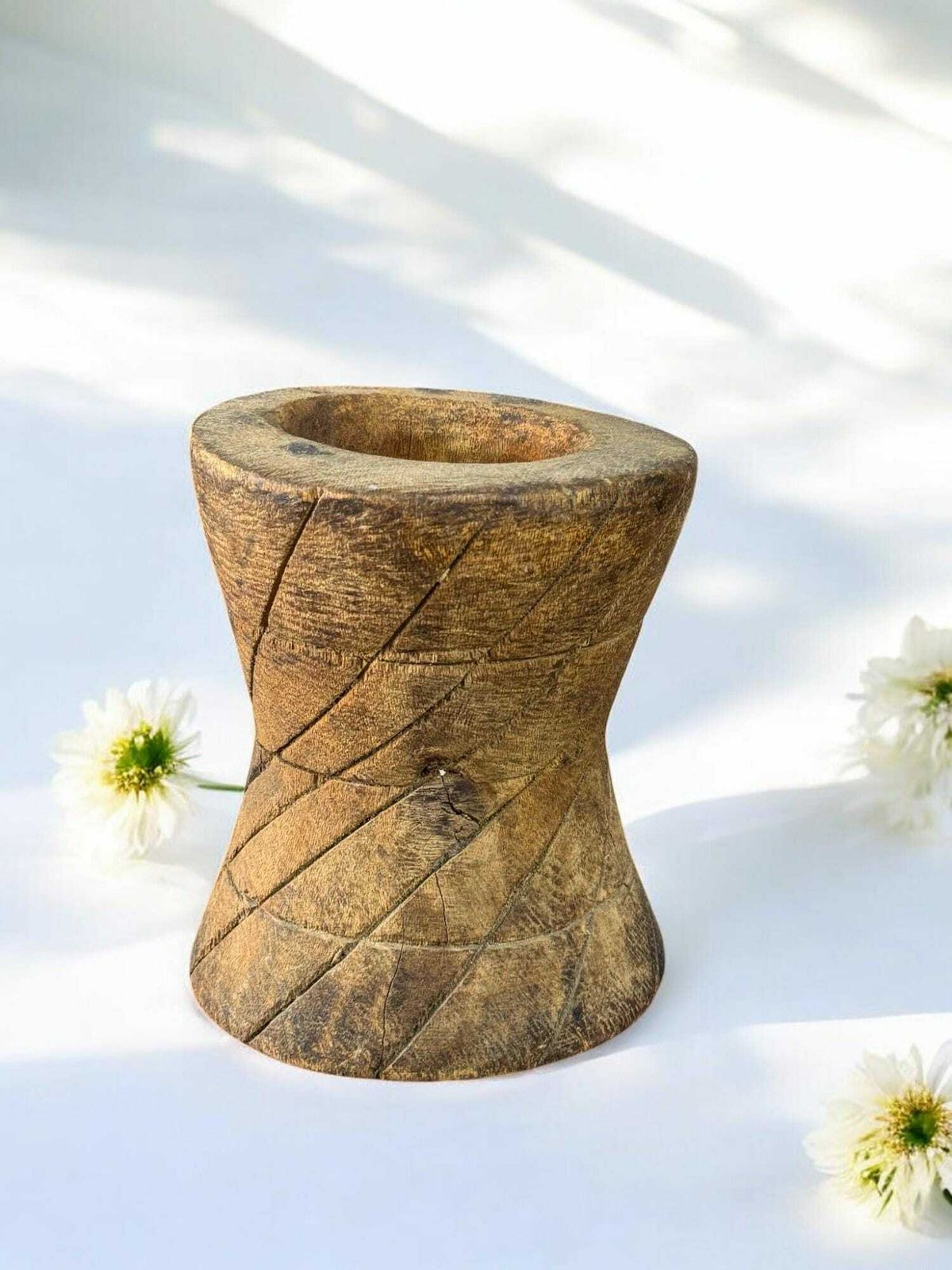 Antique Primitive Dough Bowl, Rustic Wood Fruit Bowl, Mediterranean Mortar Bowl, Farmhouse Decoration photo furniture