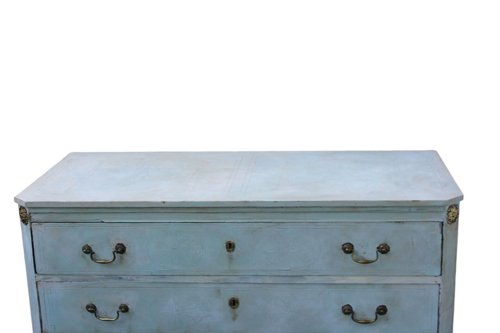 Elegant 18th Century Painted Gustavian Commode, C.1770. Original Patina, Mahogany And Oak Craftsmanship, Swedish Neoclassical Design. photo for sale