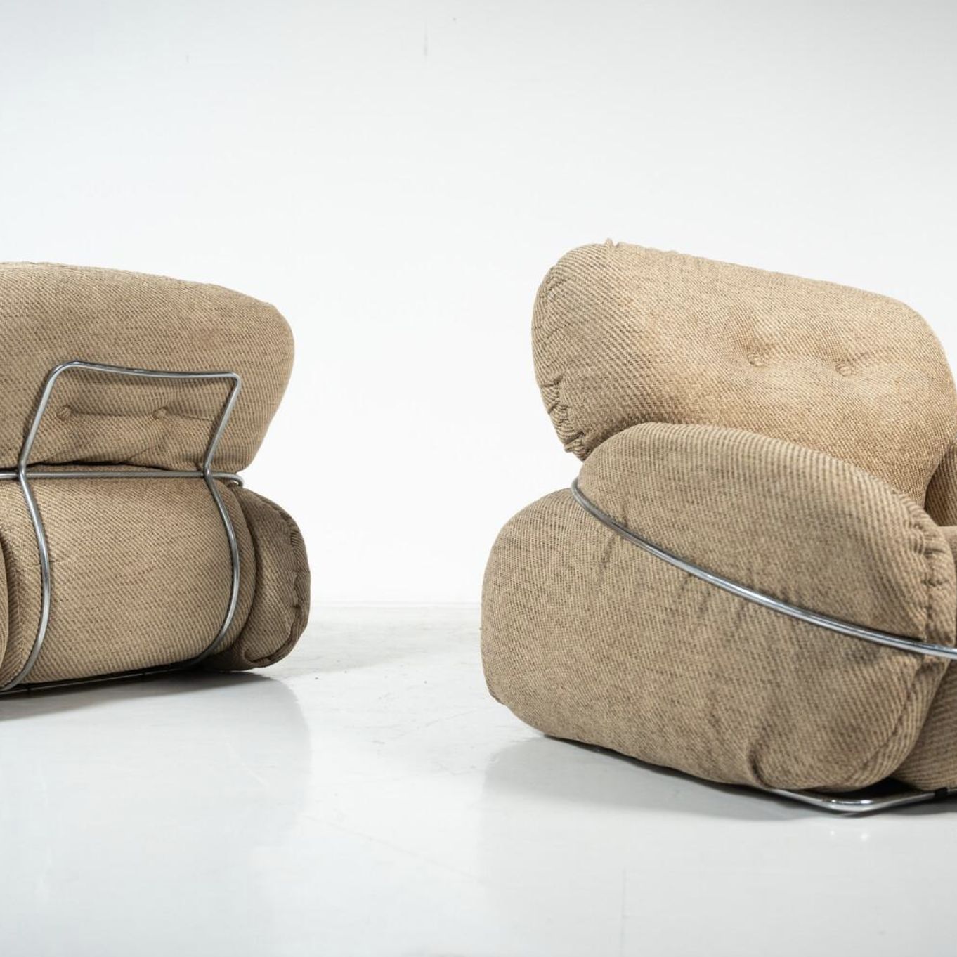 Mid Century Modern Pair Of “Okay” Armchairs By Adriano Piazzesi, 1960s photo buy