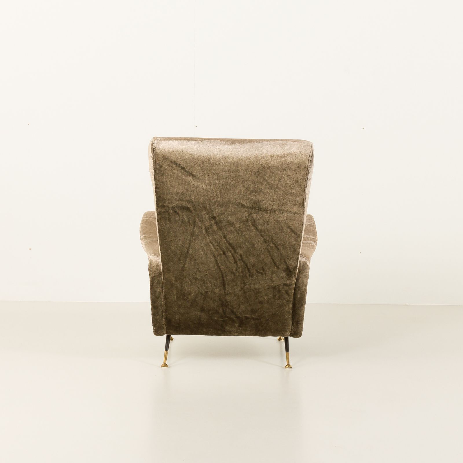 Italian Velevet Mid Century Lounge Chair In The Style Of Marco Zanuso, 1960s photo vinterior