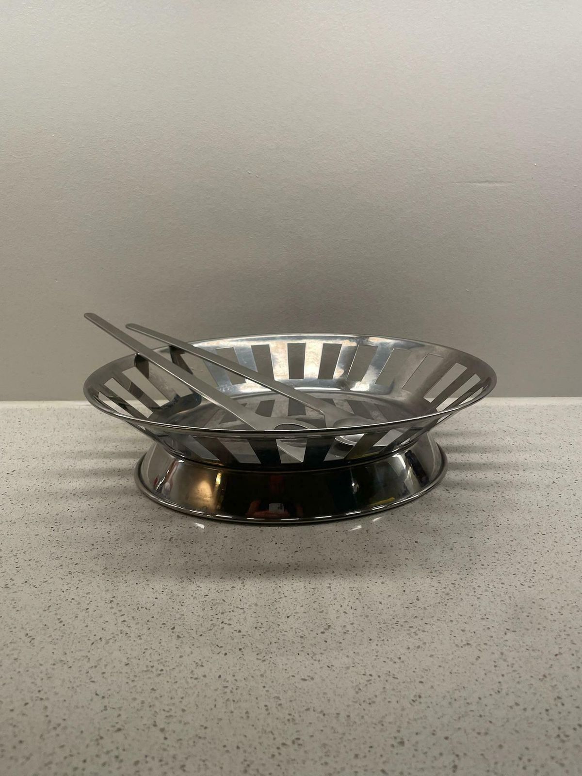 photo furniture Vintage Danish Bodum Stainless Steel Bread Basket Fruit Bowl 1980s Postmodern Design
