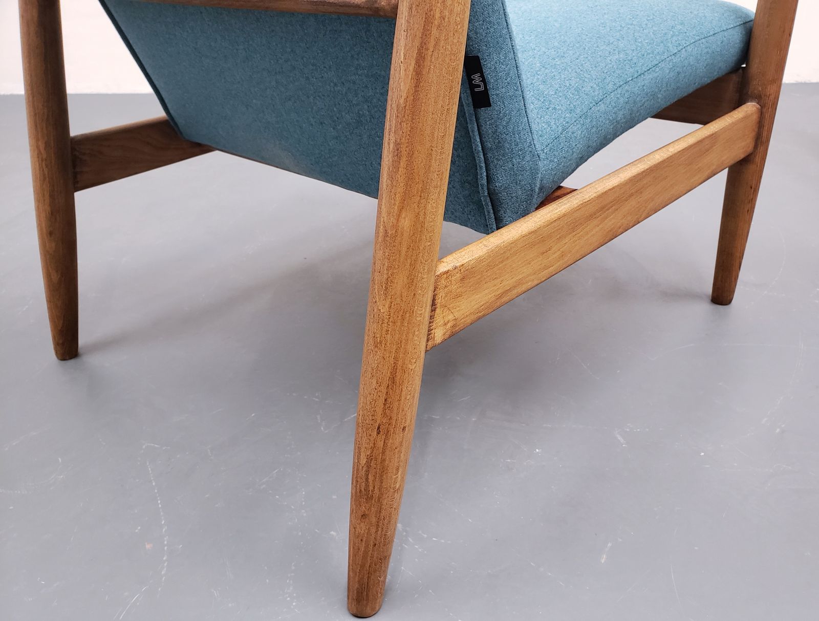 1965 Chair By Edmund Homa, Model Gfm 64 High Blue photo Furniture