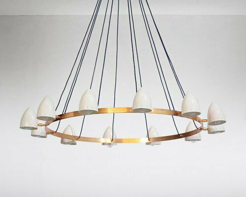 Mid Century Italian Brass Chandelier, 1960s photo for sale