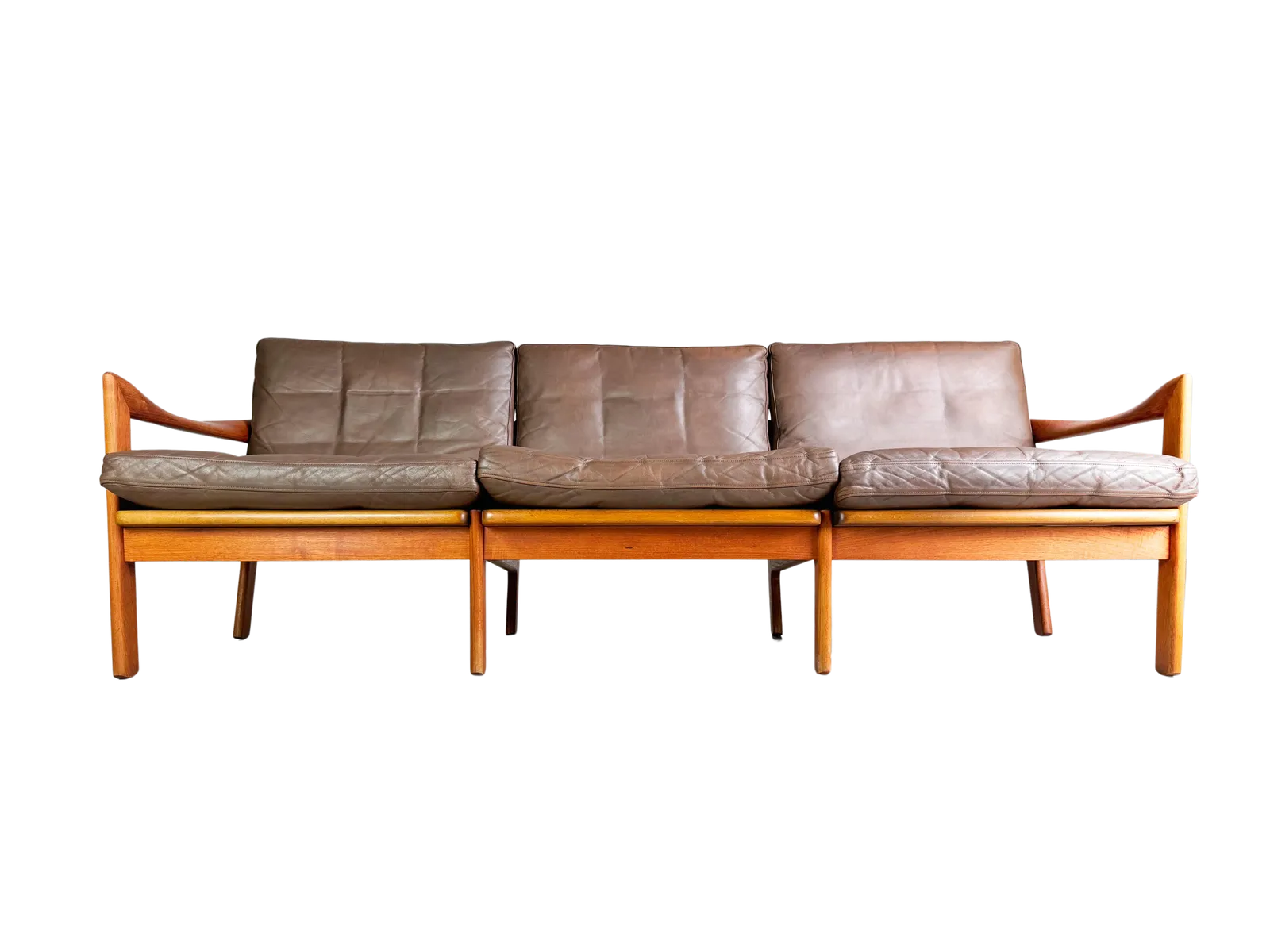 Mid Century 3 Seater Sofa Niels Eilersen Illum Wikkelsø Couch Teak