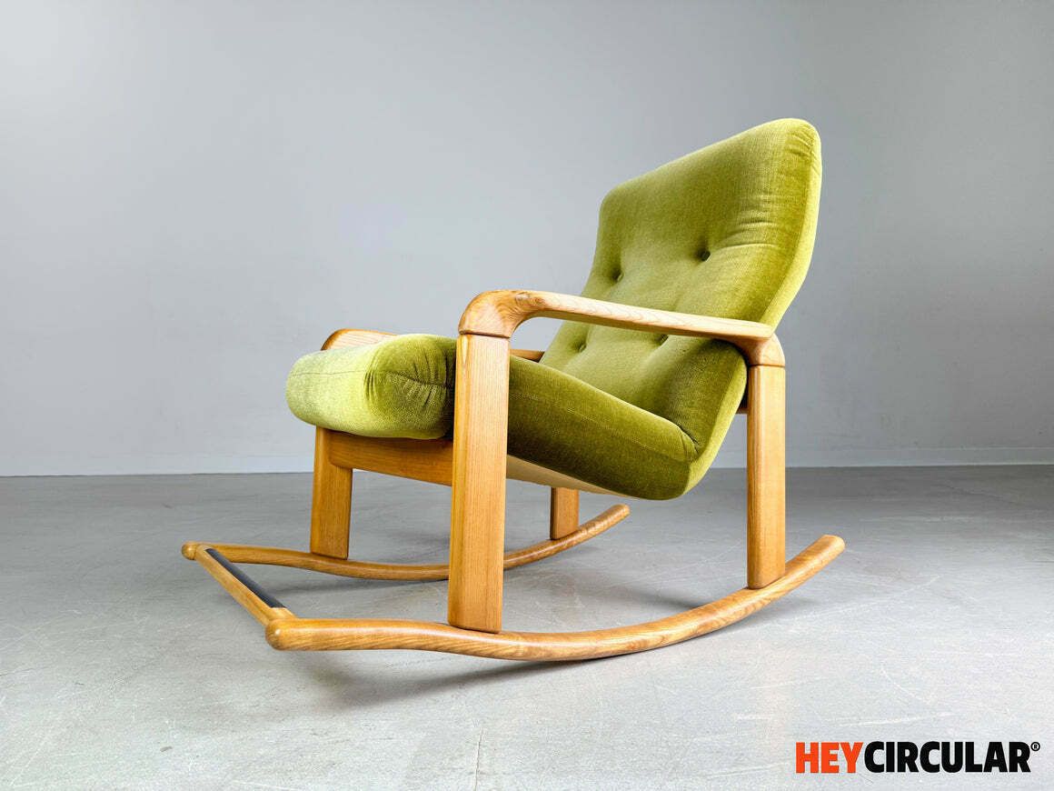 Original Walter Knoll Midcentury Rocking Chair Vintage 1960s photo vinterior