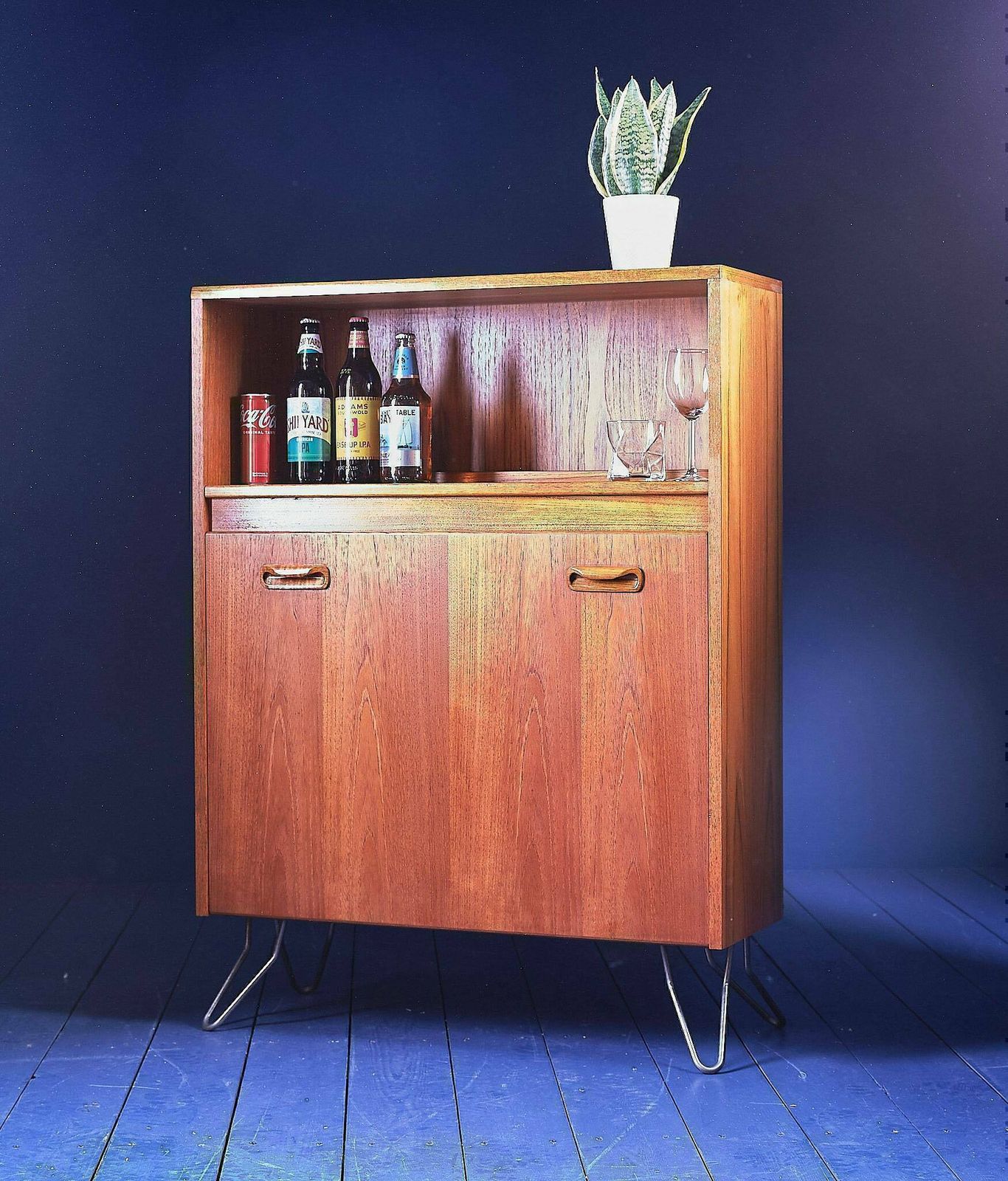 G Plan Drinks Cabinet Mid Century Teak 1970s On Hair Pin Legs photo for sale