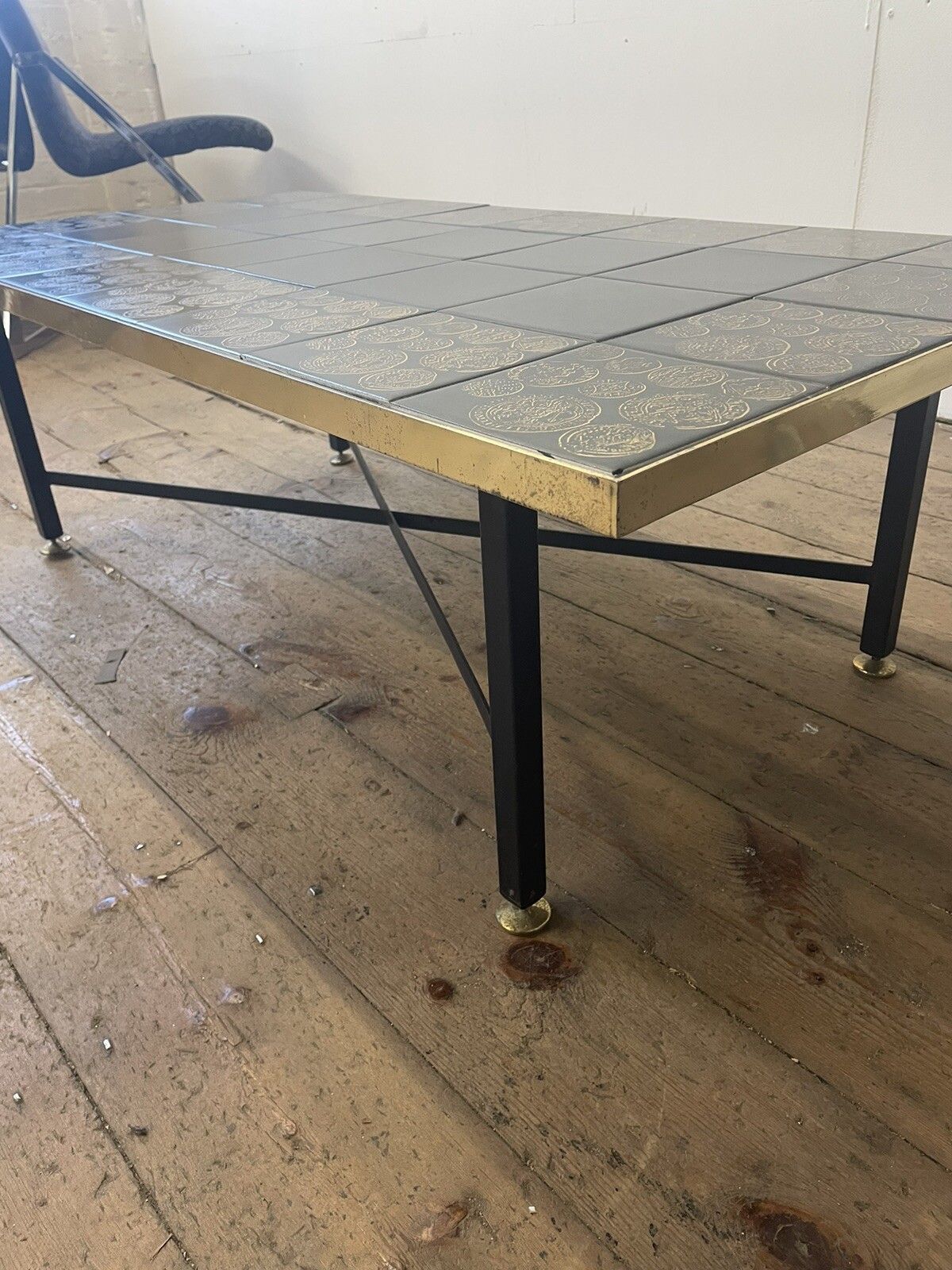 Vintage Tiled Coffee Table Italian 1950s 60s Fornasetti Era Heals