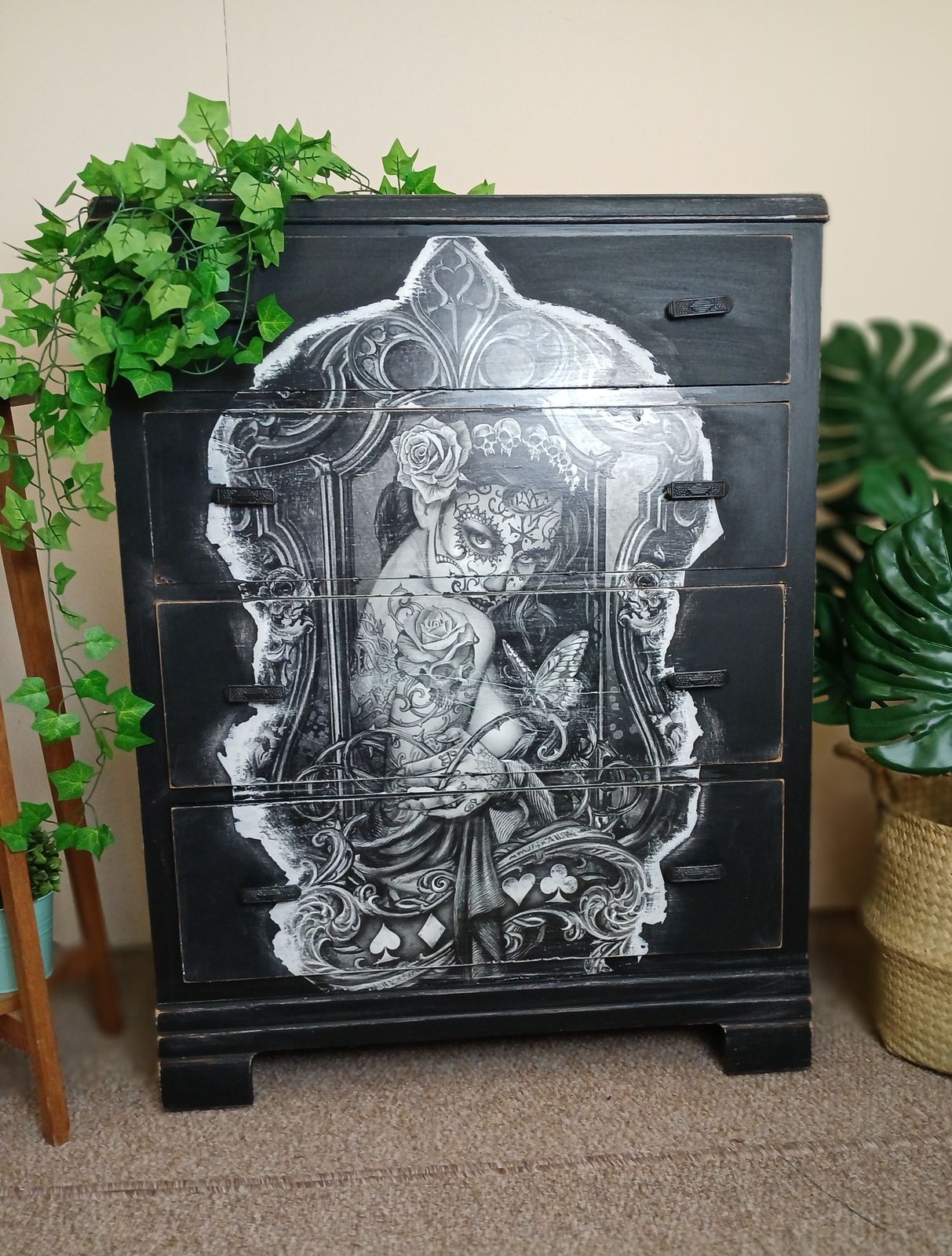 Day Of The Dead Chest Of Drawers Bedroom Furniture Black Chest Of Drawers photo Furniture