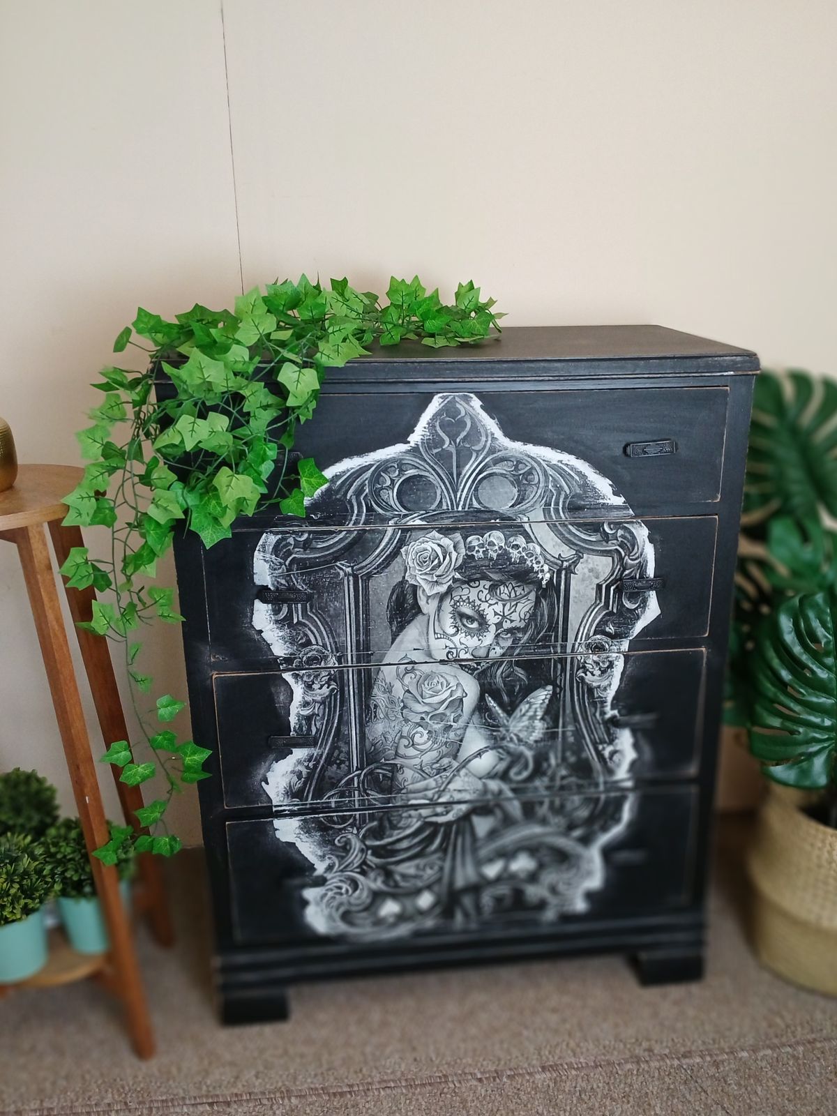 265.0 Day Of The Dead Chest Of Drawers Bedroom Furniture Black Chest Of Drawers photo