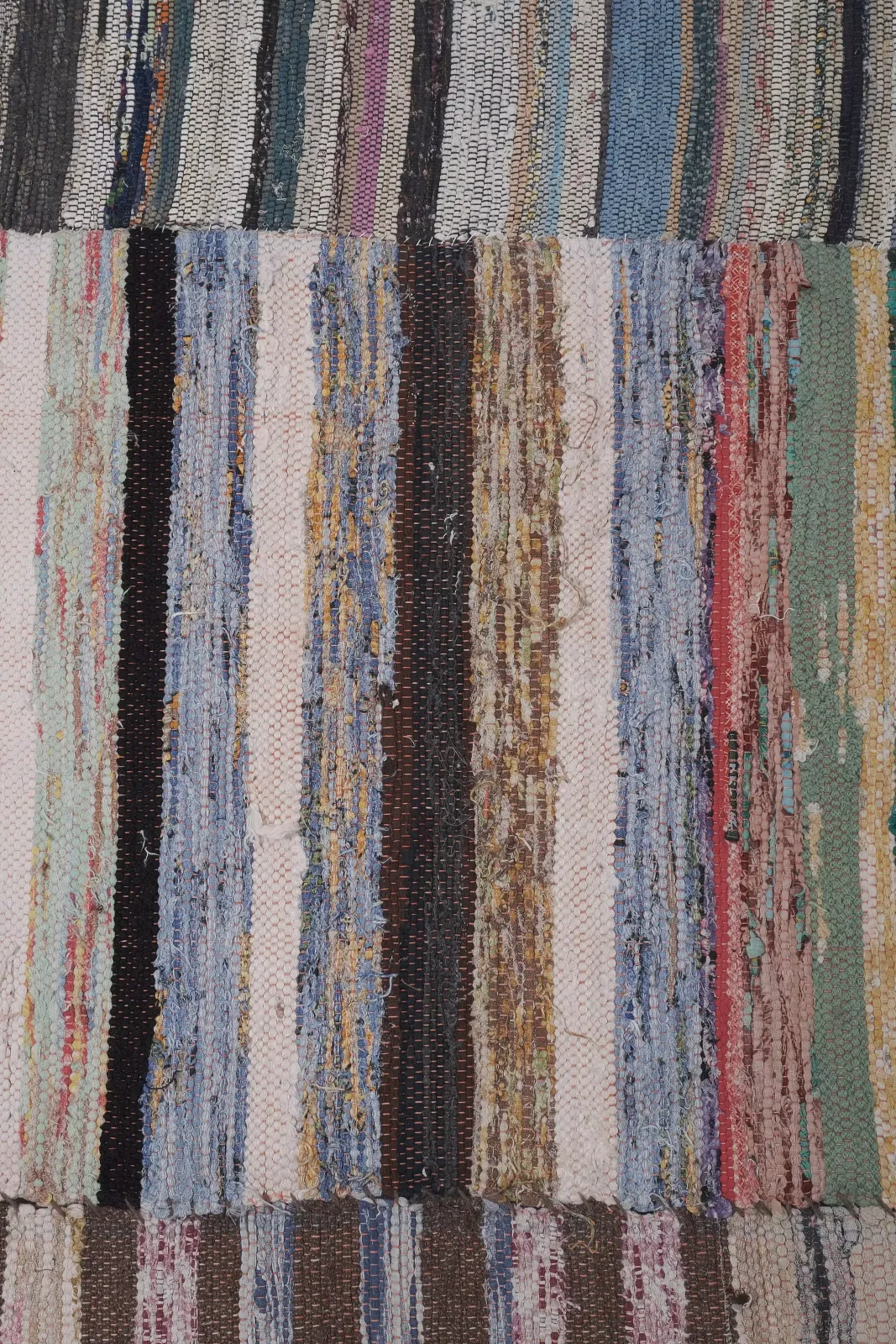 Striped Chaput Kilim, Colorful Cotton Turkish Rag Rug 8' X 10'6'' photo vintage