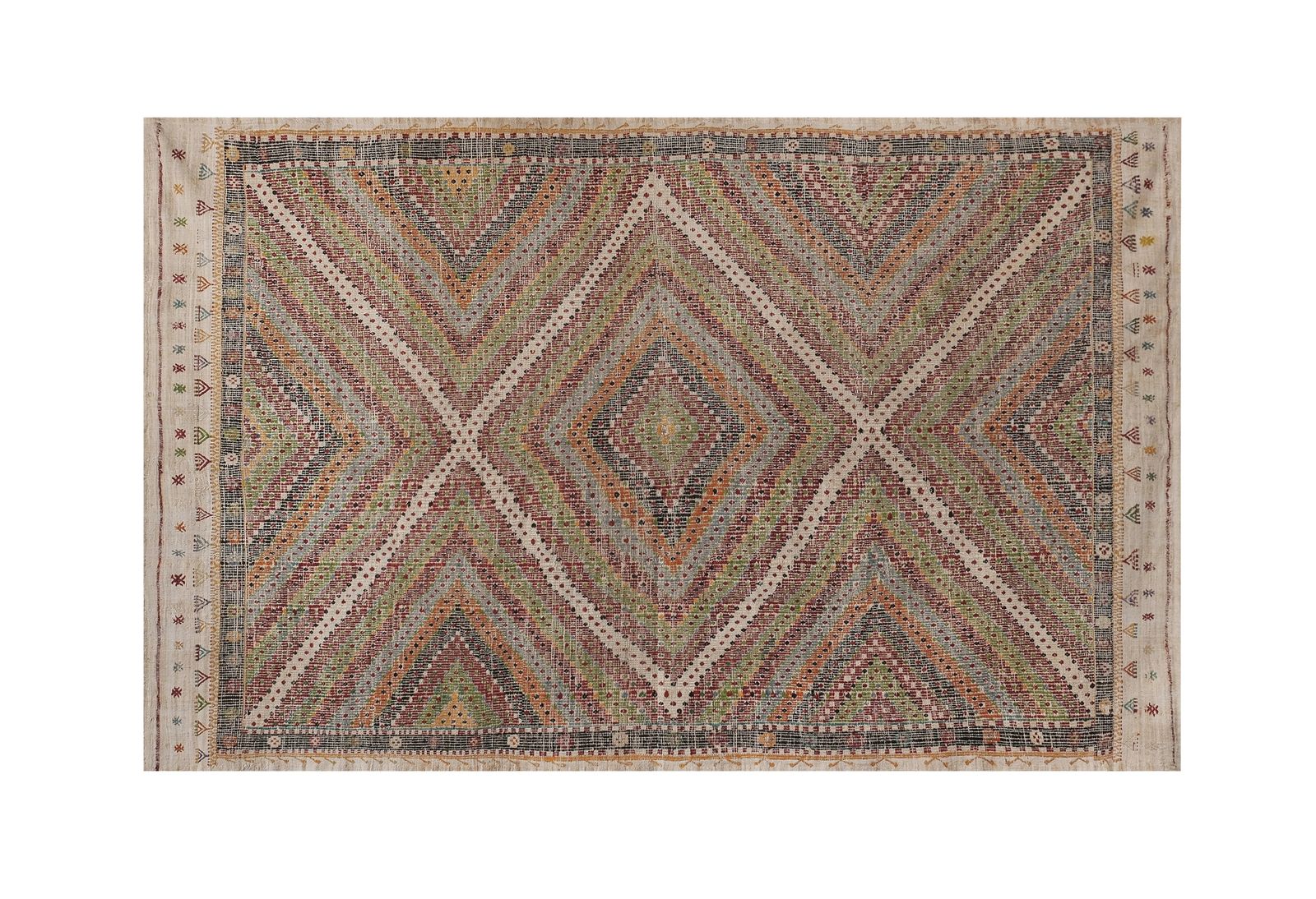 Vintage Turkish Flat Weave Jajim Kilim Rug 6'8'' X 10'4'' photo furniture
