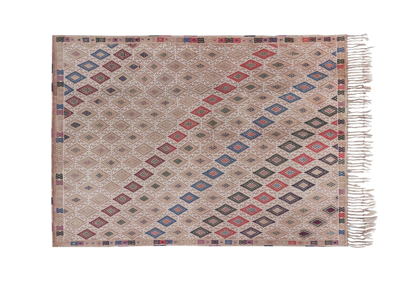 Vintage Embroided Jajim Kilim Rug 4'9'' X 6'9'' photo furniture