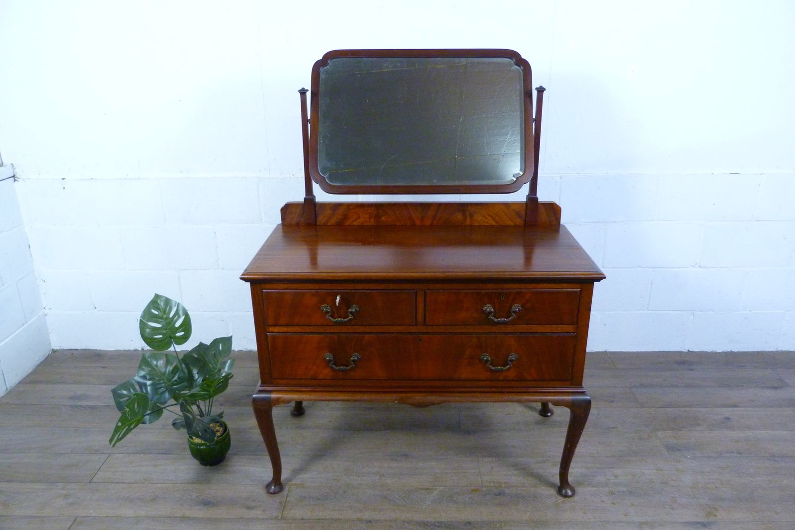 photo for sale Early 20th Century Mahogany Dressing Table On Cabriolet Legs