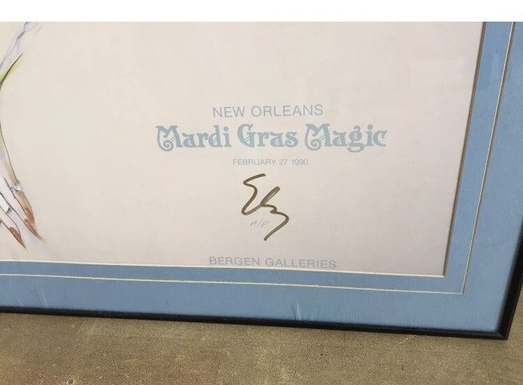 Mardi Gras New Orleans Signed Richard Ely Artist Proof Modern Art Poster /Print photo for sale