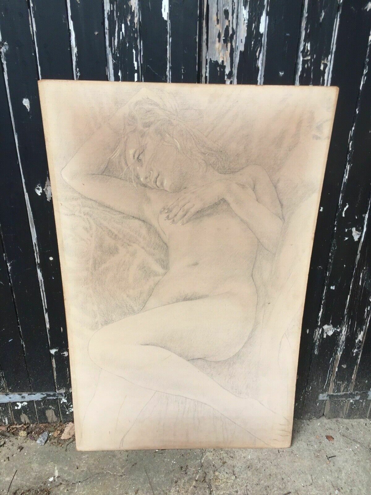 Original Mid Century Life Drawing/ Painting Nicholas Egon Chalk Portrait Artwork Erotic 1960s photo Art