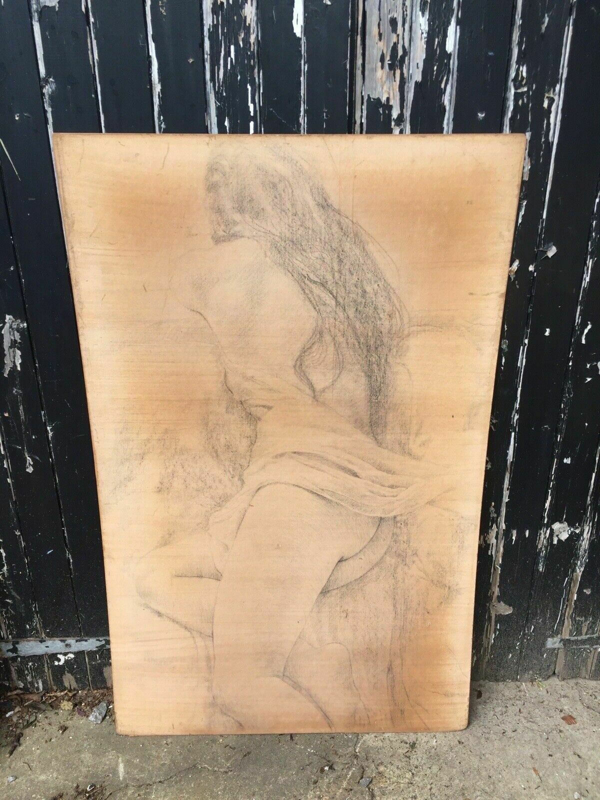 Original Mid Century Life Drawing/ Painting Nicholas Egon Chalk Portrait Artwork Erotic 1960s photo vinterior