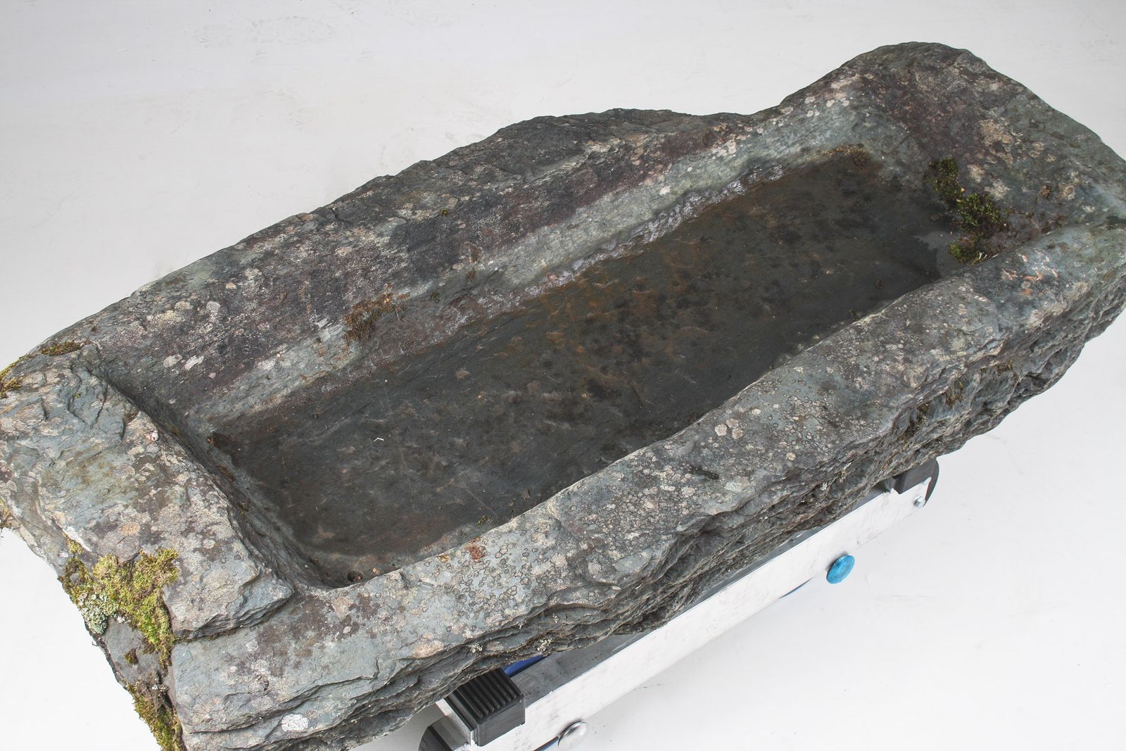 Garden Decor 17th Century Large Stone Trough Garden Feature Weathered Moss Bonsai Carved Stone photo