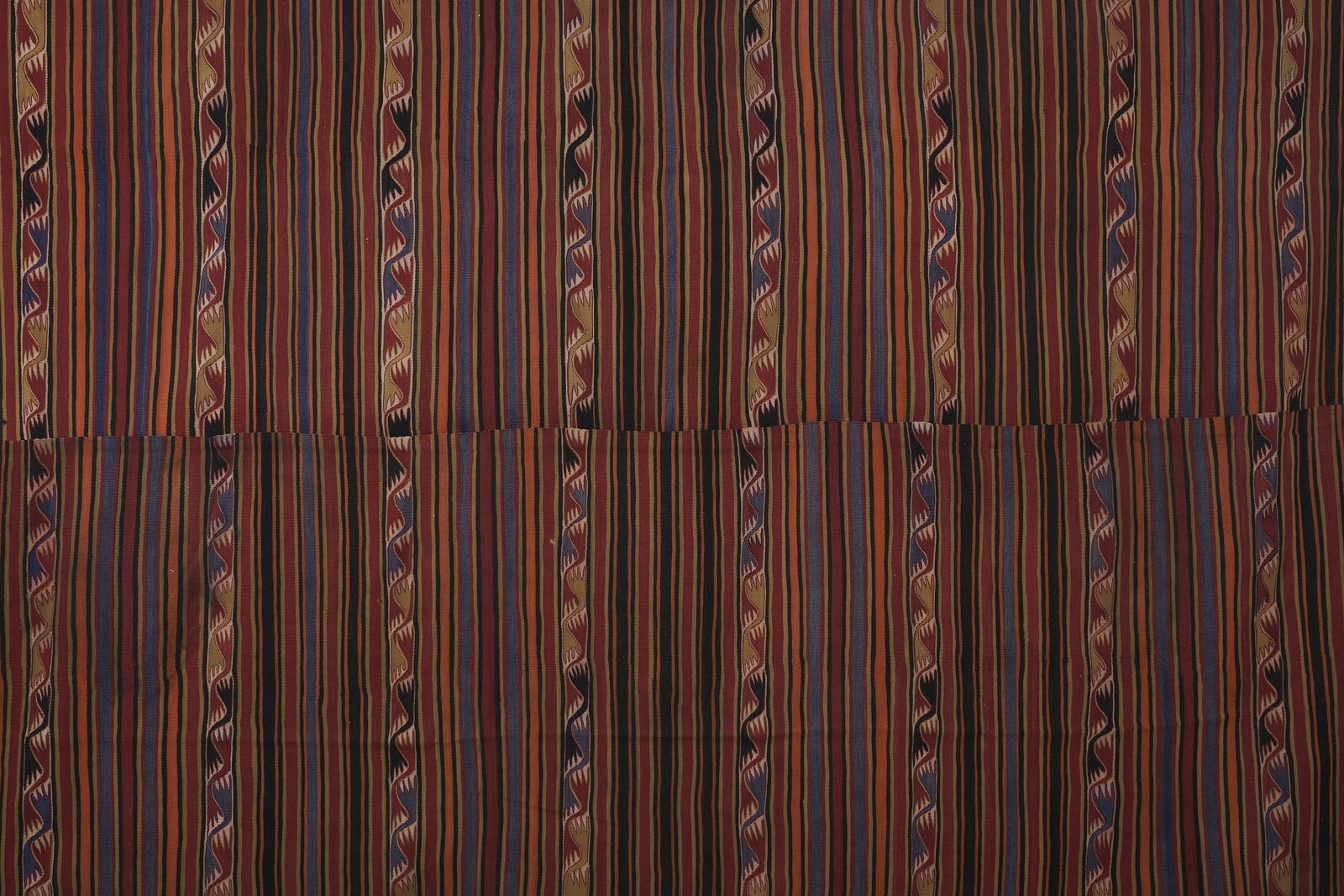 1960s Oversize Bohemian Striped Wool Kilim Rug 9' X 12'5" photo buy