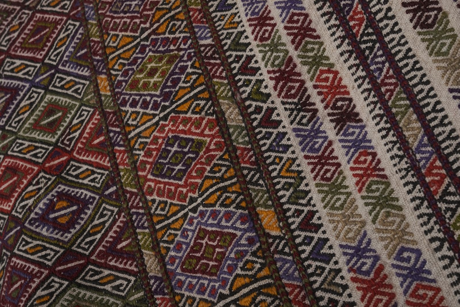 Mid Century Modern Central Anatolian Kilim Rug With Stripes 4'6'' X 11'7'' photo 786.0