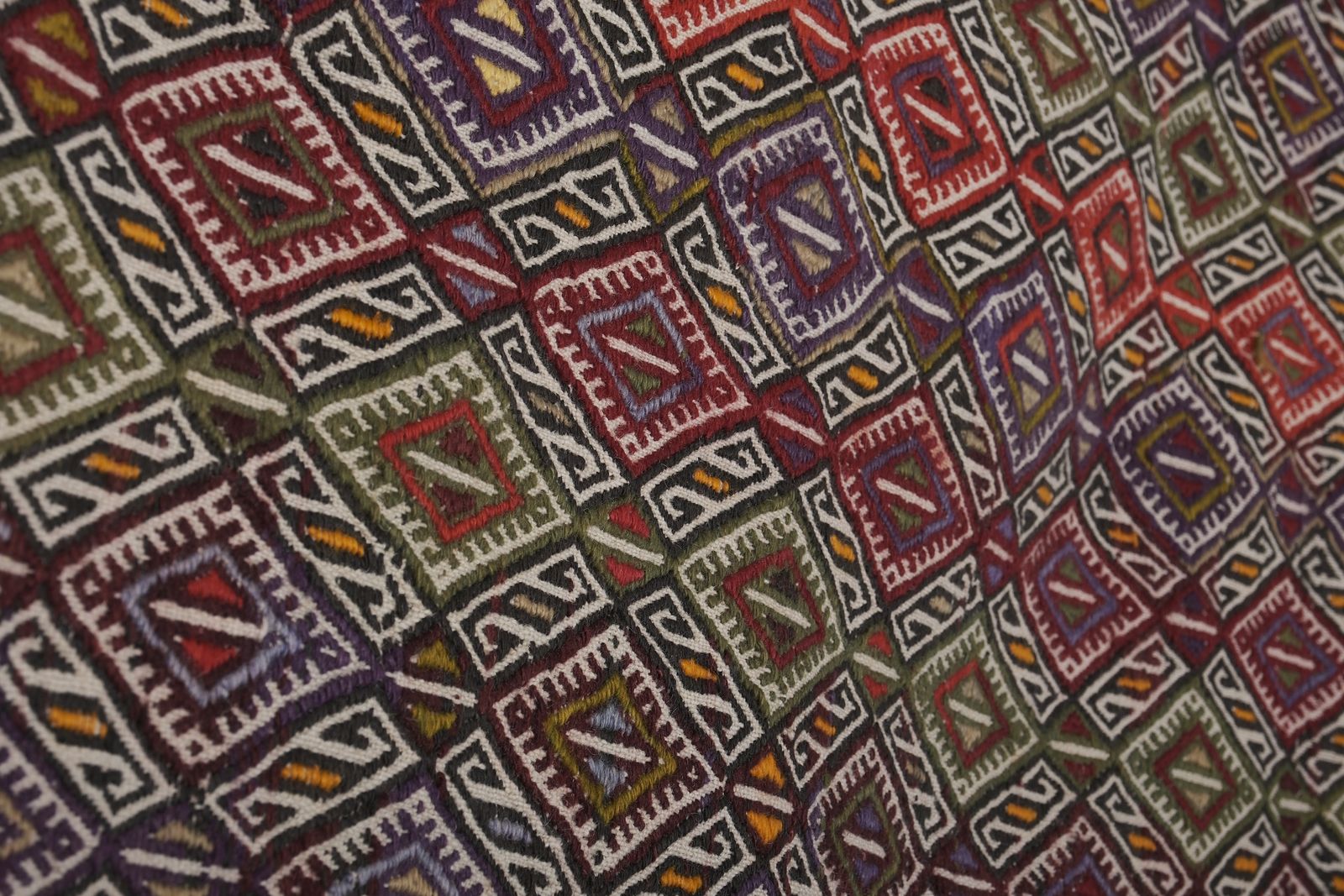 Textiles Mid Century Modern Central Anatolian Kilim Rug With Stripes 4'6'' X 11'7'' photo