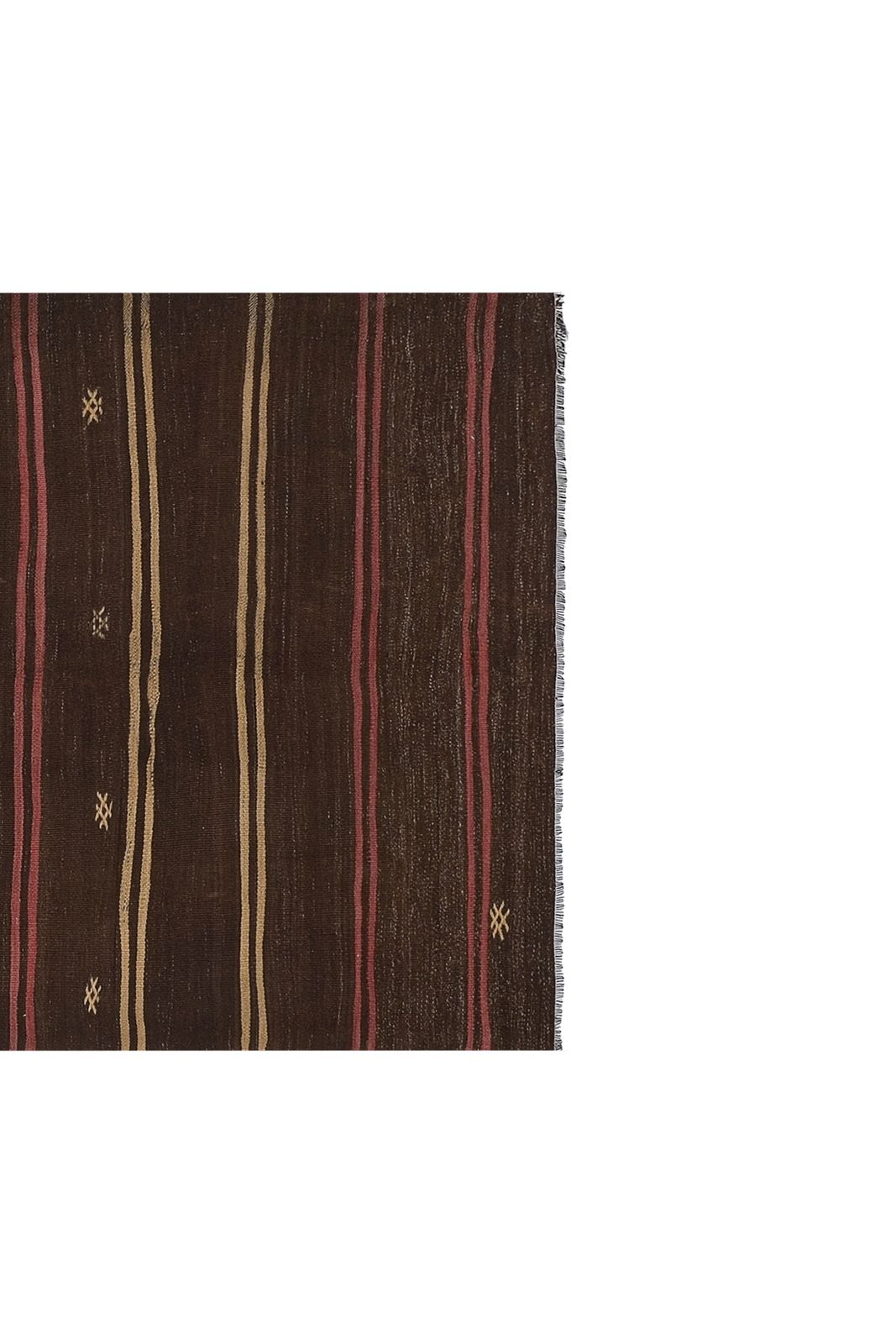 Turkish Stripe Goat Hair Kilim Rug 5'3" X 12'5" photo 1033.0