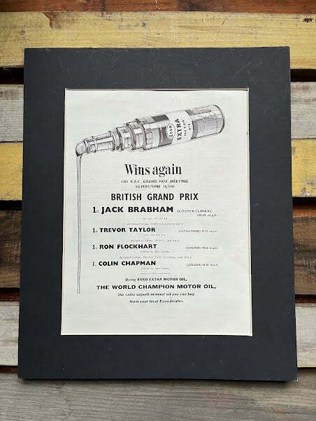 Esso Vintage Advertisement   Jack Brabham British Grand Prix Silverstone 1960