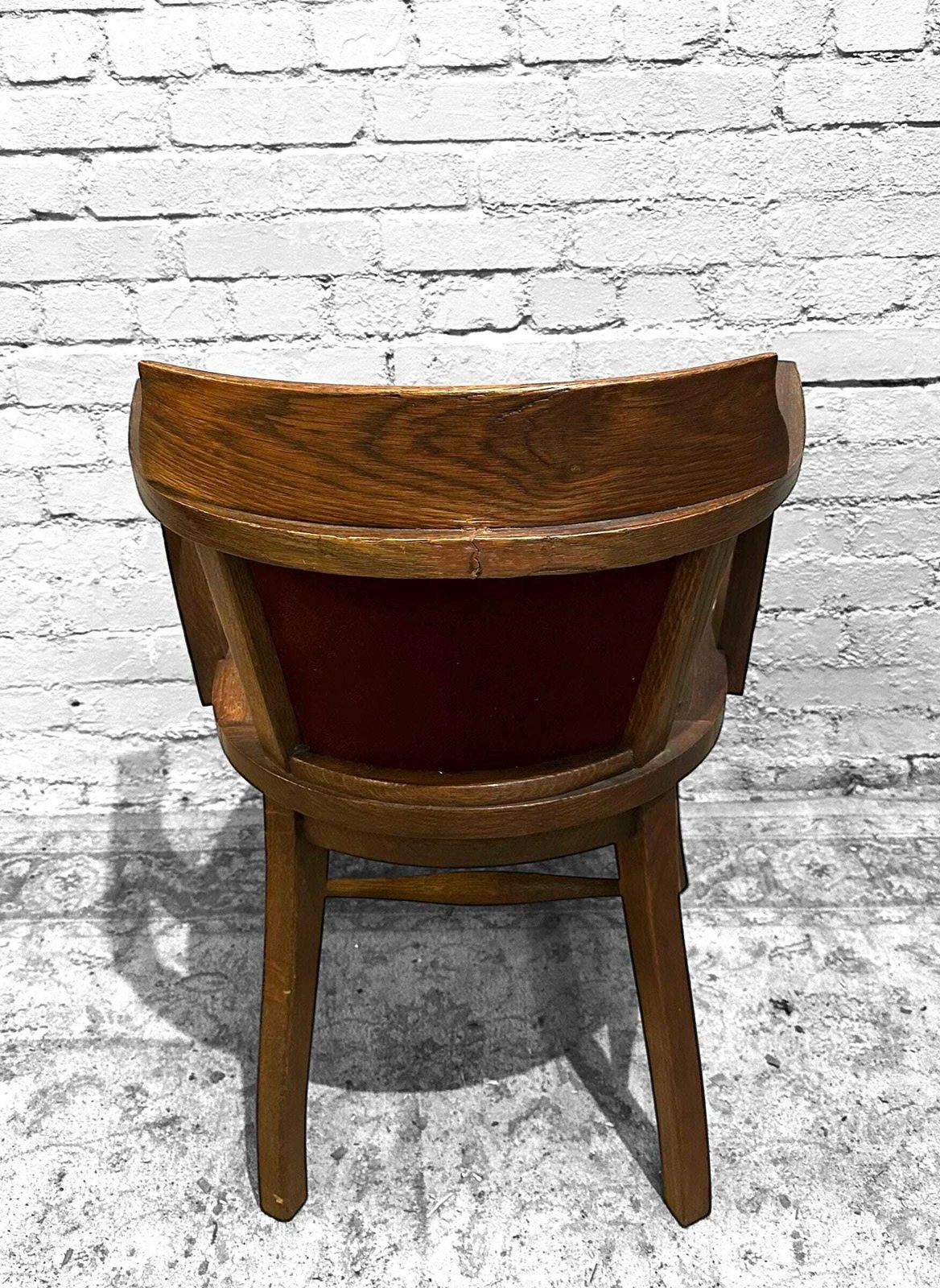 Antique Edwardian Oak Office Desk Chair C1910 photo 230.0