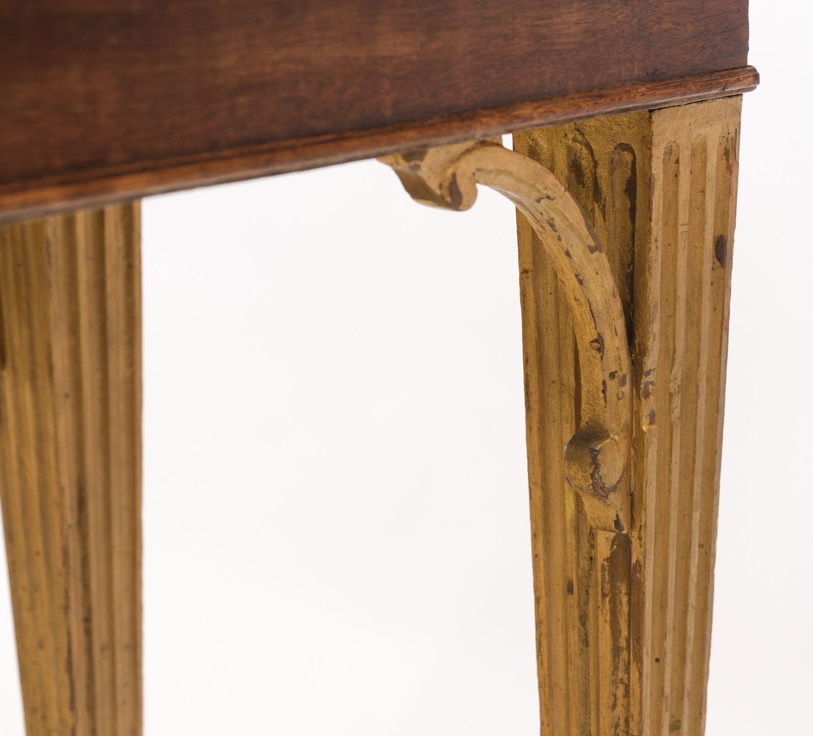 photo for sale Early 19th Century Small Green Alps Marble Mahogany & Gilt Console Table