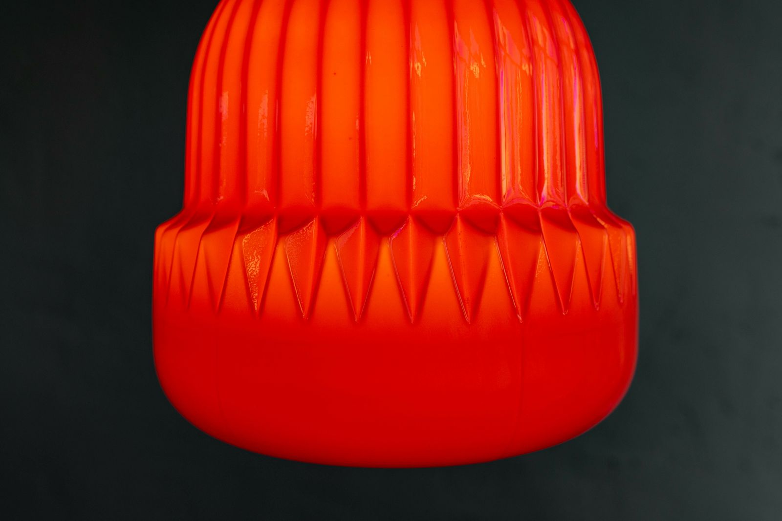 photo for sale Vintage Czechoslovak Glass Hanging Lamp By Osvětlovací Sklo, 1970s