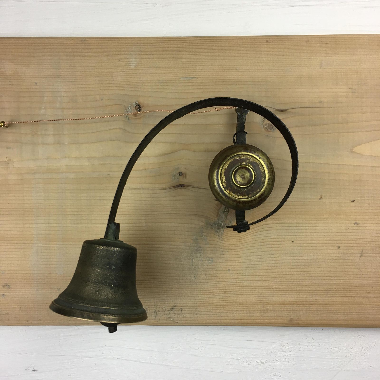 Victorian Servants Bell Door Bell No.4 On Reclaimed Pine Board photo furniture