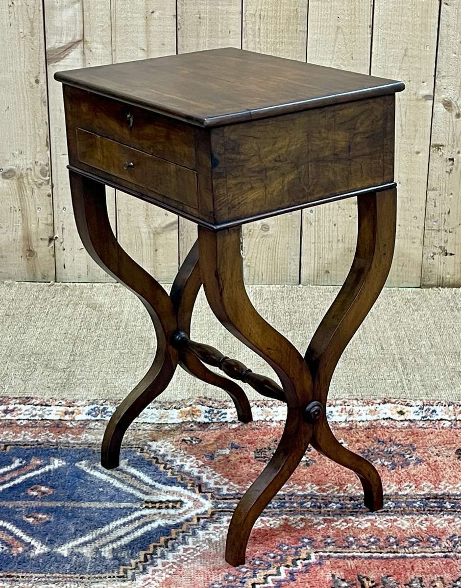 photo for sale Walnut Sewing Furniture From The 19th Century