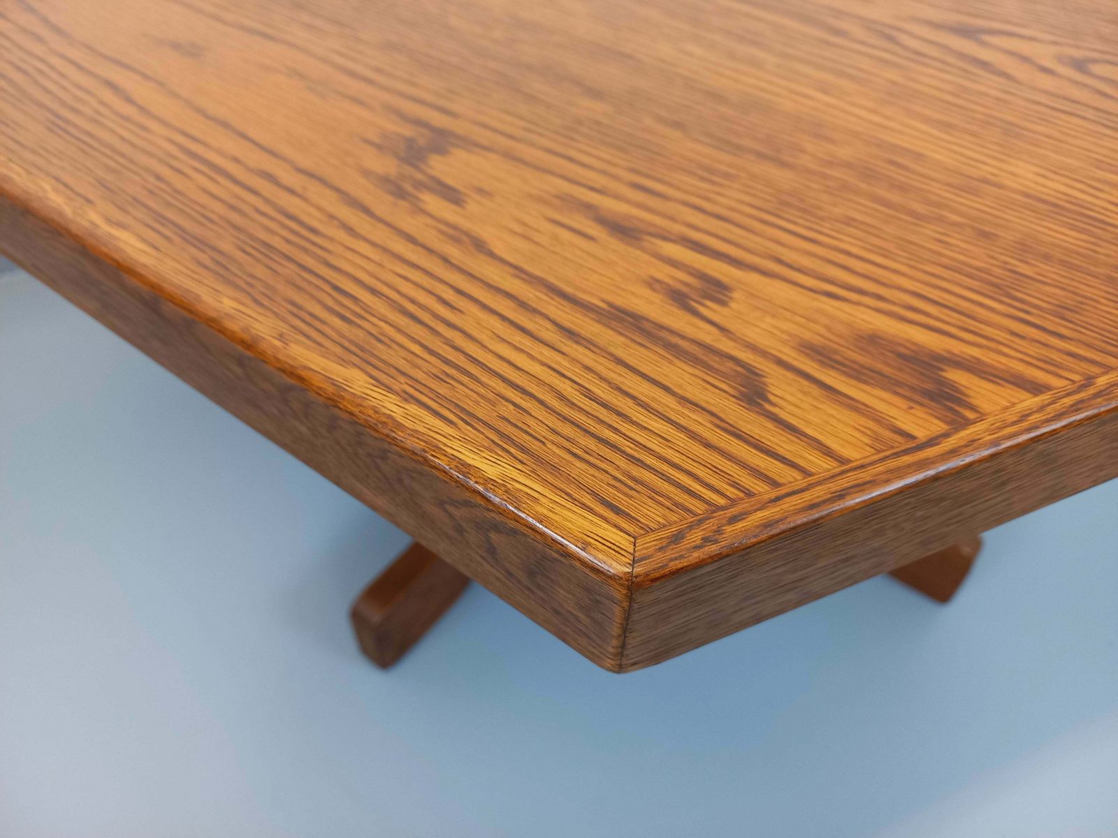 Hexagonal Oak Table, 1980s, Vintage photo vinterior