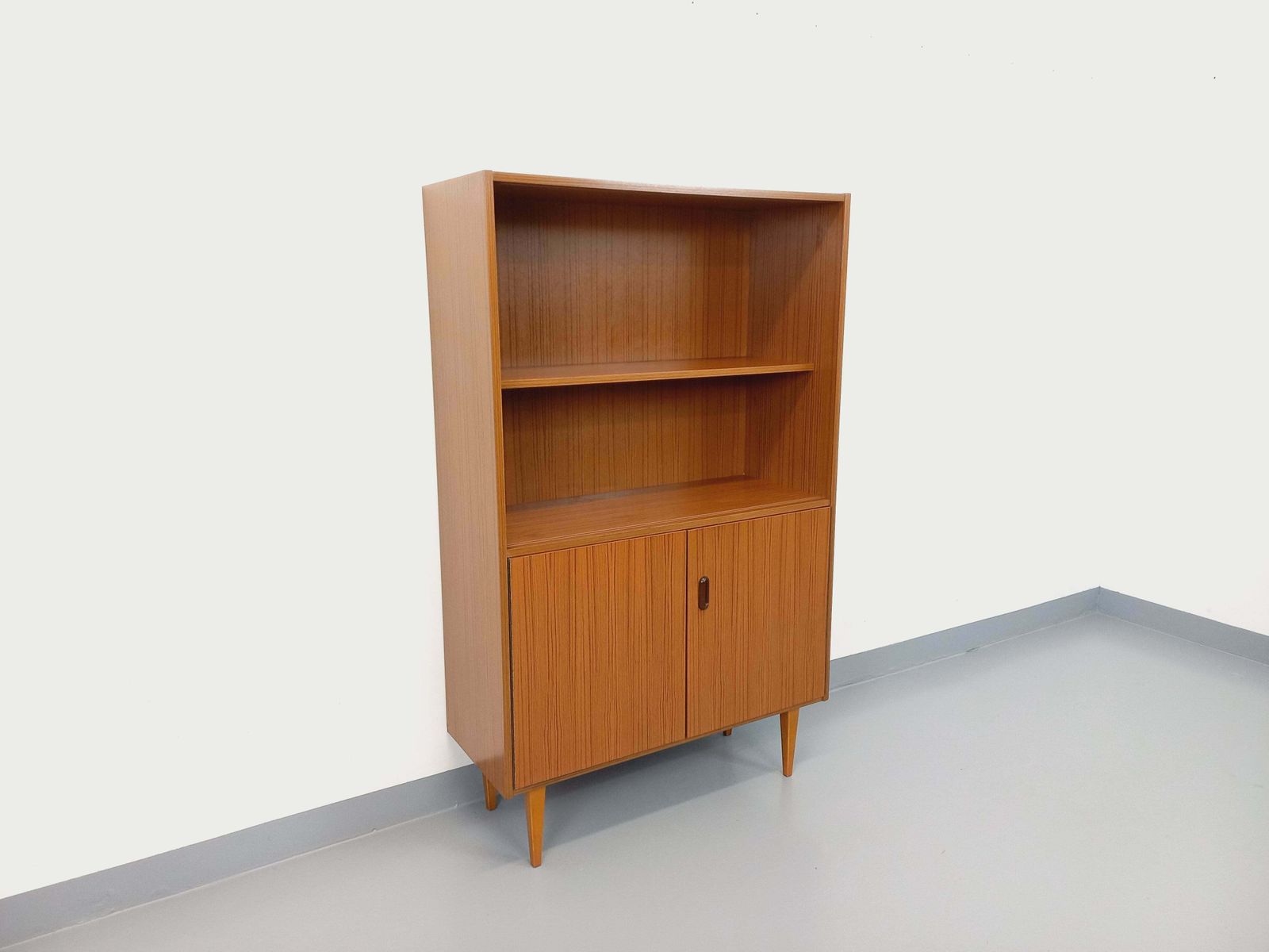 Scandinavian Style Bookcase In Melamine And Teak