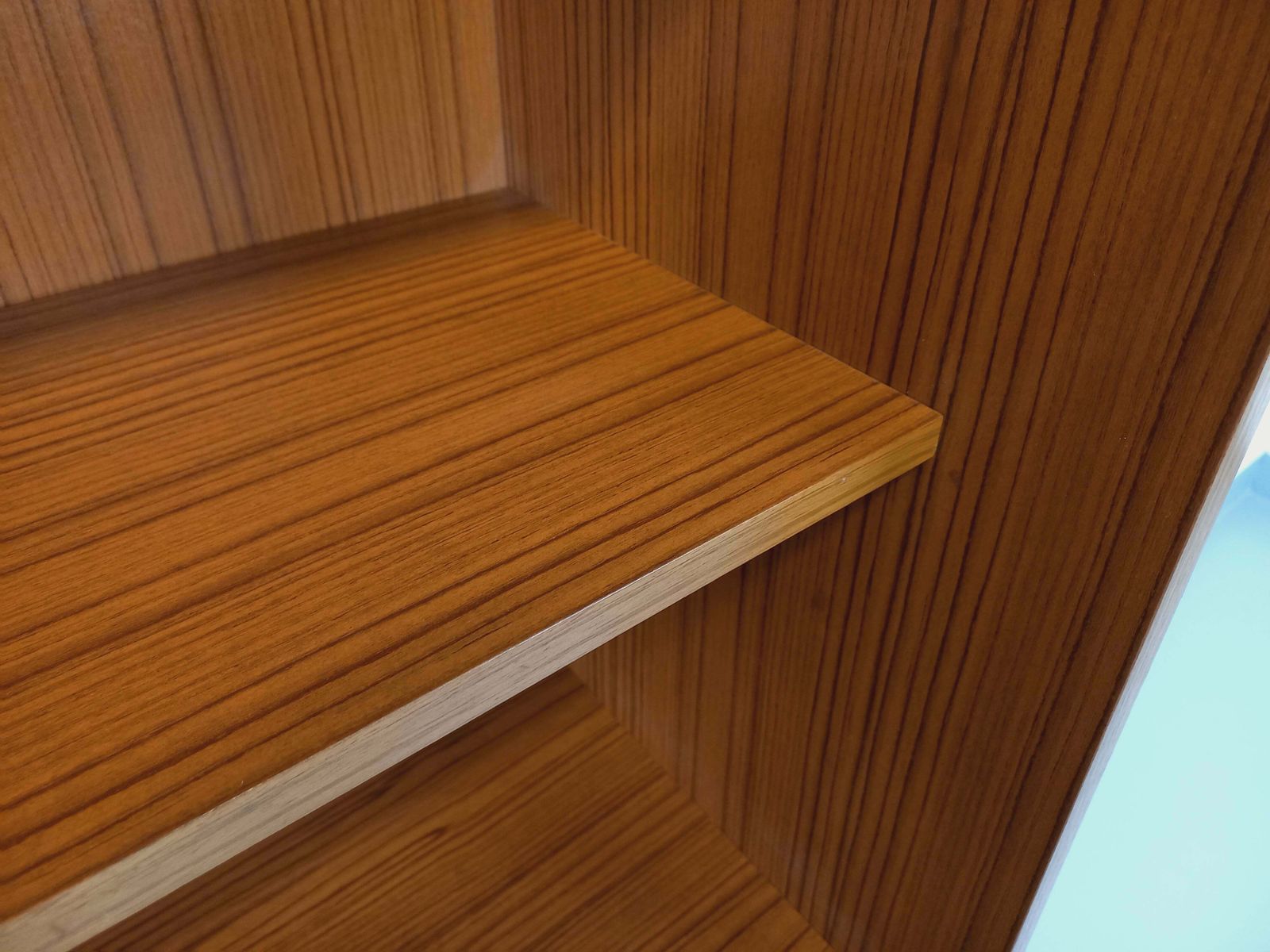 Scandinavian Style Bookcase In Melamine And Teak photo for sale