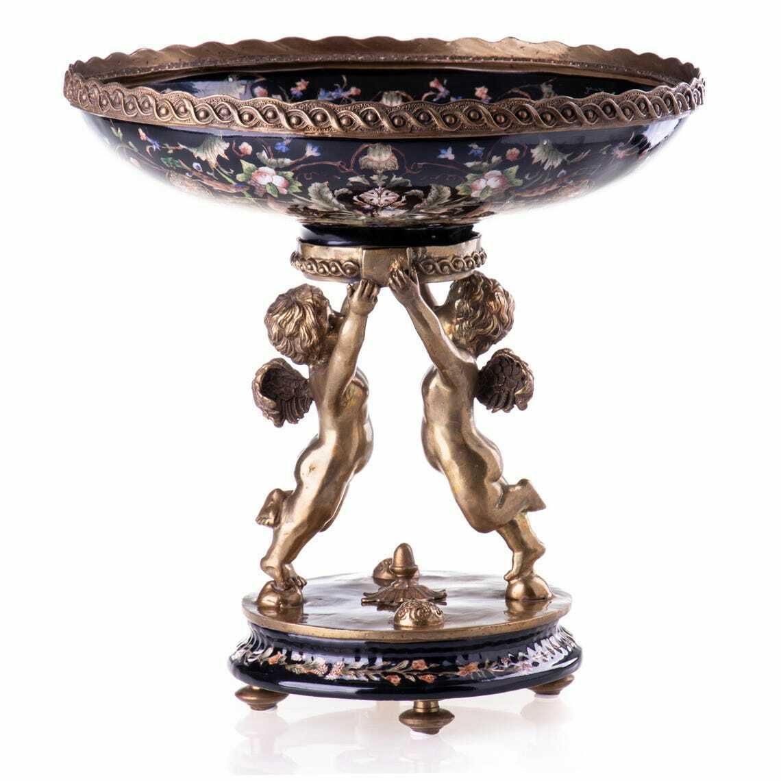 Elegant Porcelain And Bronze Bowl With Angels   Perfect Gift For Collectors And Special Occasions