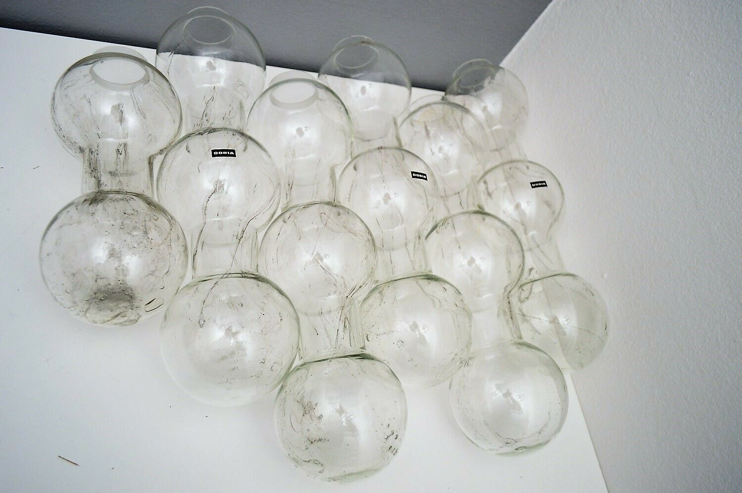 photo furniture German Bubble Ice Glass And Chrome Cascade Chandelier Or Pendant Lamp By Doria, 1980