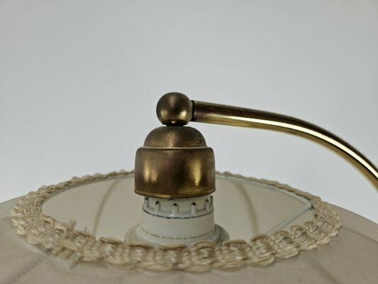 Golden Metal Reading Floor Lamp With Adjustable Arm And Fabric Lampshade, 1970 photo buy