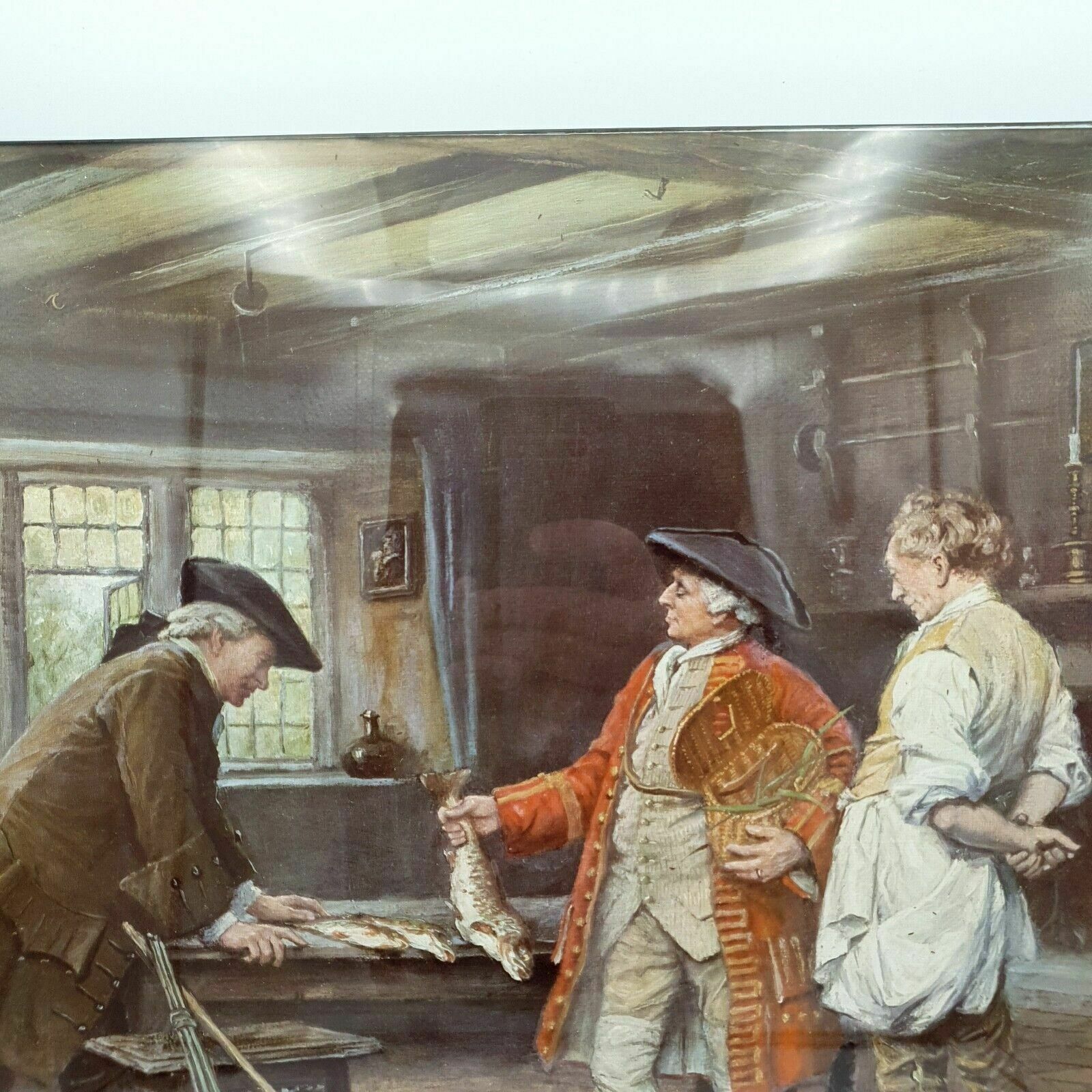 F.M Bennett Print Pride Of Capture Glass Front Woodblock Back From Original 1929 photo Art