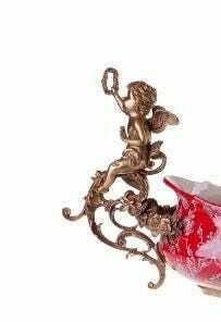 Exquisite Porcelain And Bronze Bowl With Angels   Perfect Gift For Collectors And Special Occasions photo for sale