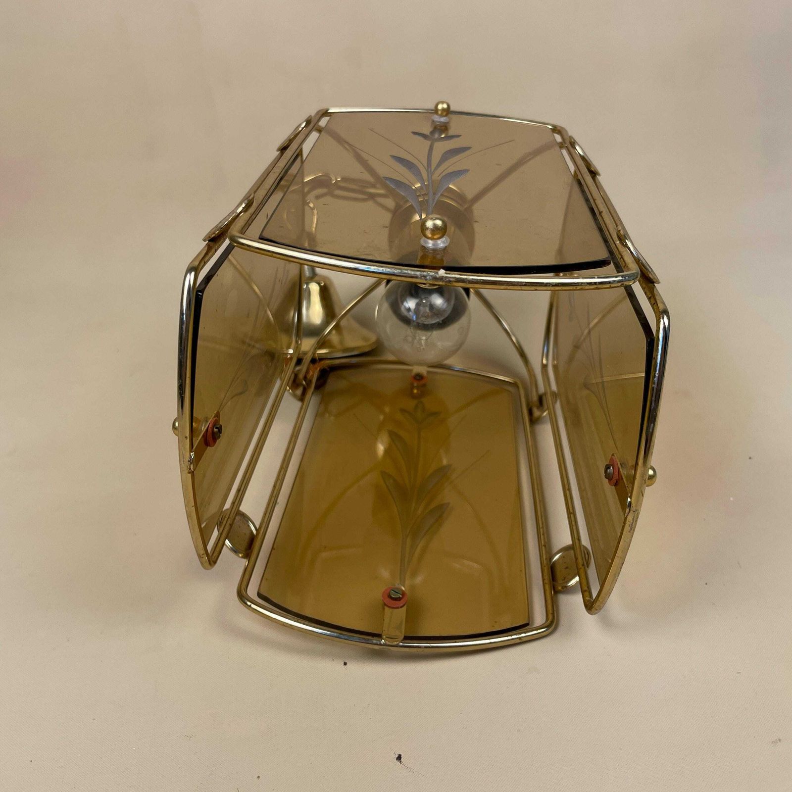 photo for sale Retro Ceiling Light Lantern Metal Gold Brass Lamp Indoor Glass Vintage Antique Pendent Lamp Lights Ornate Detail Yellow Cut Glass