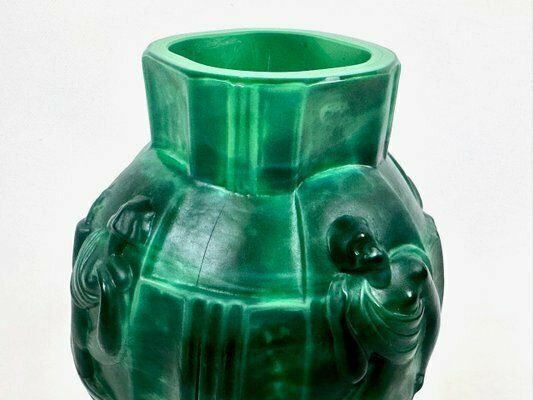 photo buy Art Deco Malachite Glass Ingrid Vase Attributed To Artur Pleva For Curt Schlevogt, 1950s