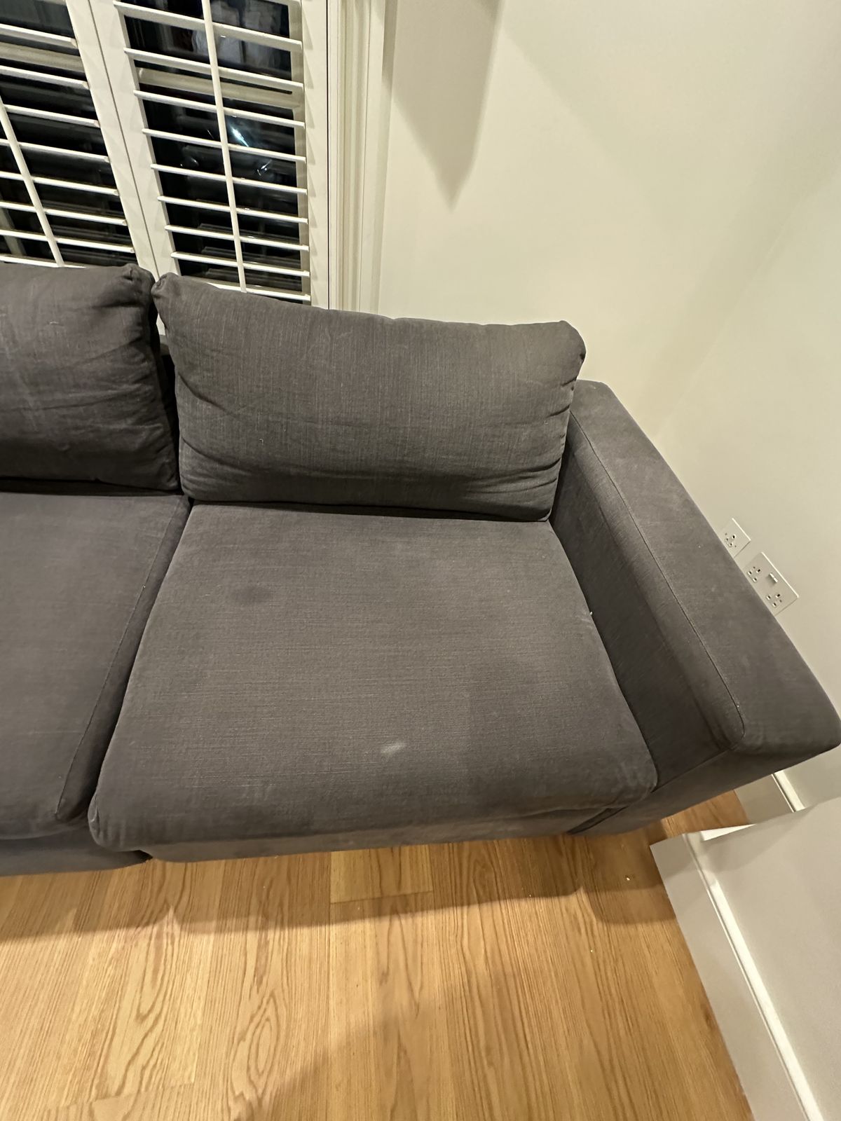 Large Stella L Shape, Brushed Linen Cotton (Charcoal). Purchased In Sep 14. Only One User. photo Furniture