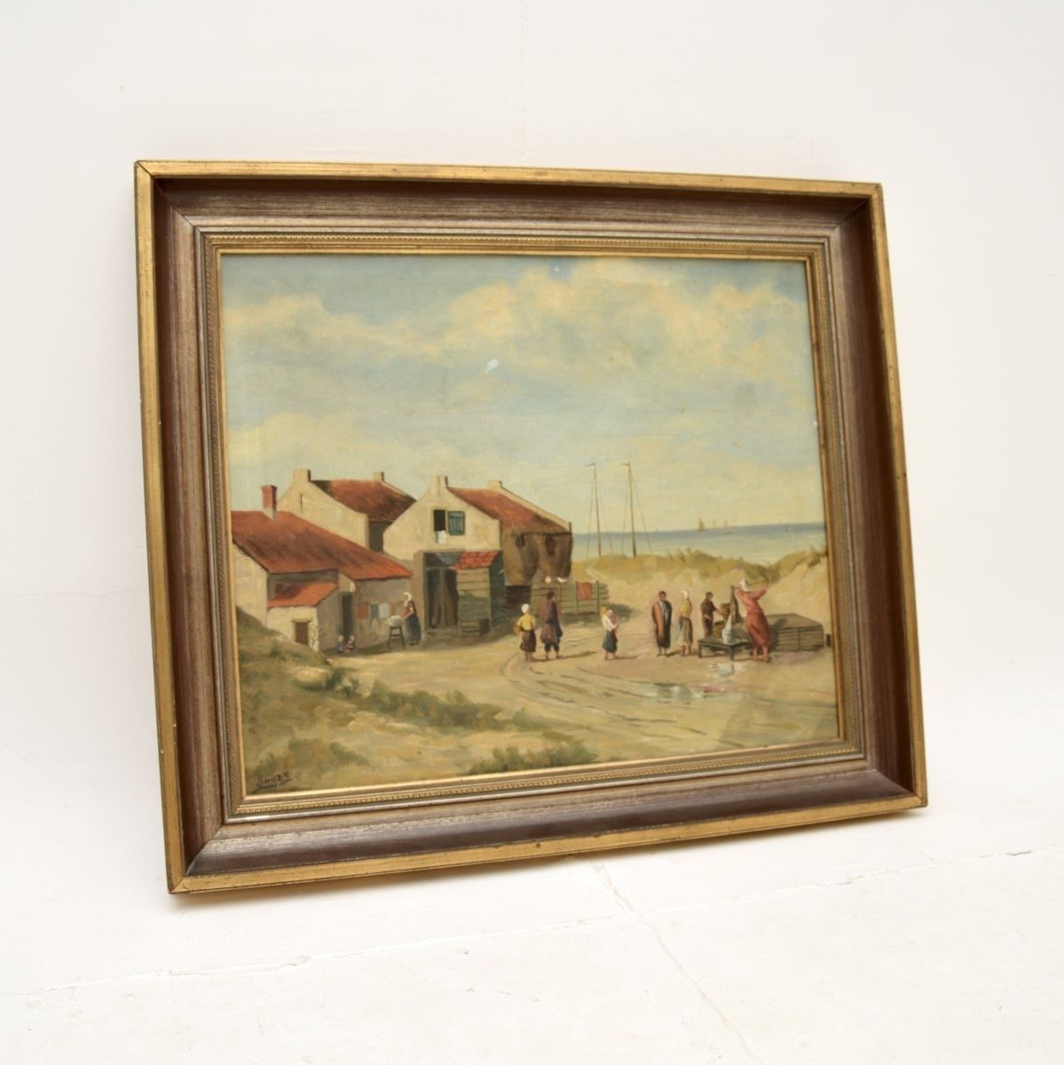 Antique Landscape Oil Painting photo furniture