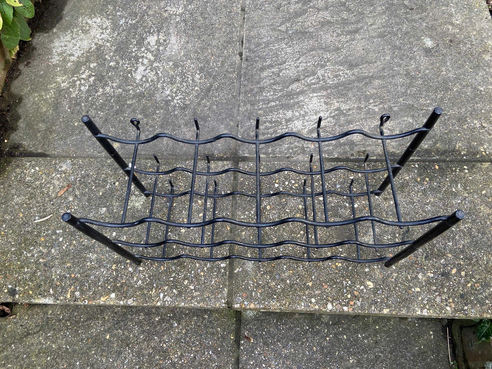 Retro 1970s Plastic And Metal Wine Rack For Up To 15 Bottles Of Wine   Surface Or Wall Mounted, Auriol Style photo vinterior